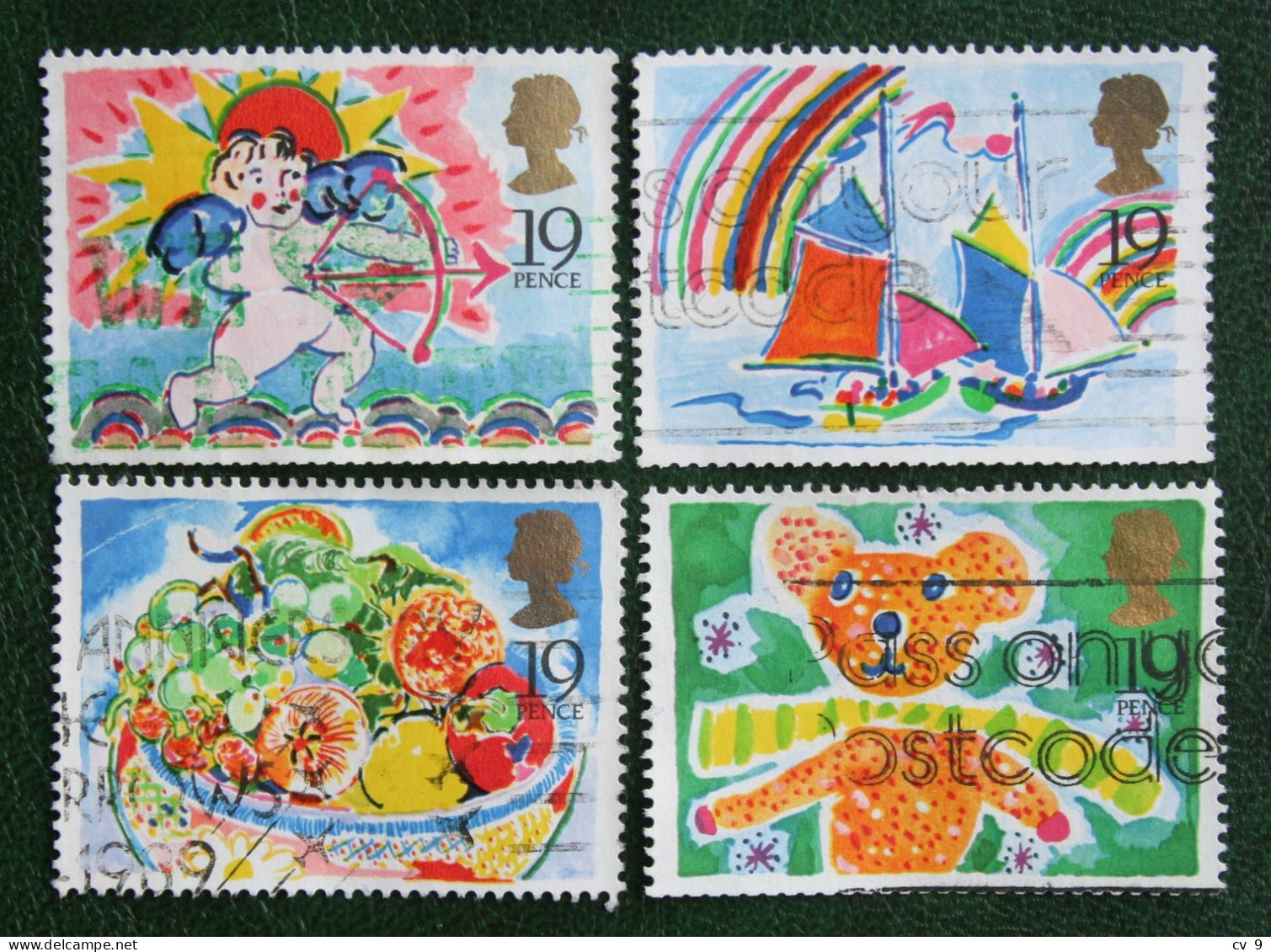 Greetings Stamps Bear Cupido (Mi 1190-1193) 1989 Used Gebruikt Oblitere ENGLAND GRANDE-BRETAGNE GB GREAT BRITAIN - Oblitérés