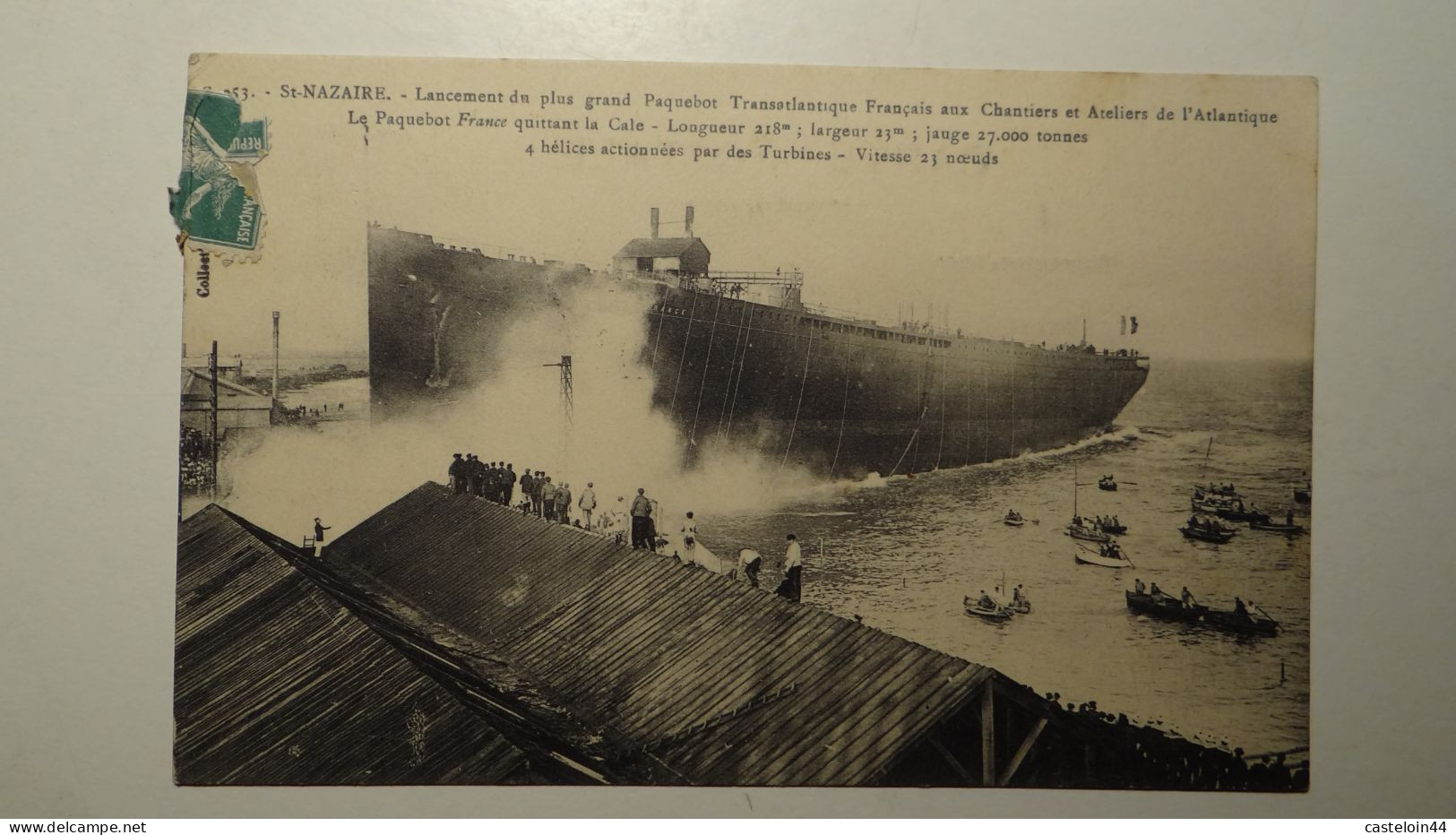 2024 3MARS   SAINT NAZAIRE  Lancement Du  PAQUEBOT LE FRANCE 1911 - Saint Nazaire