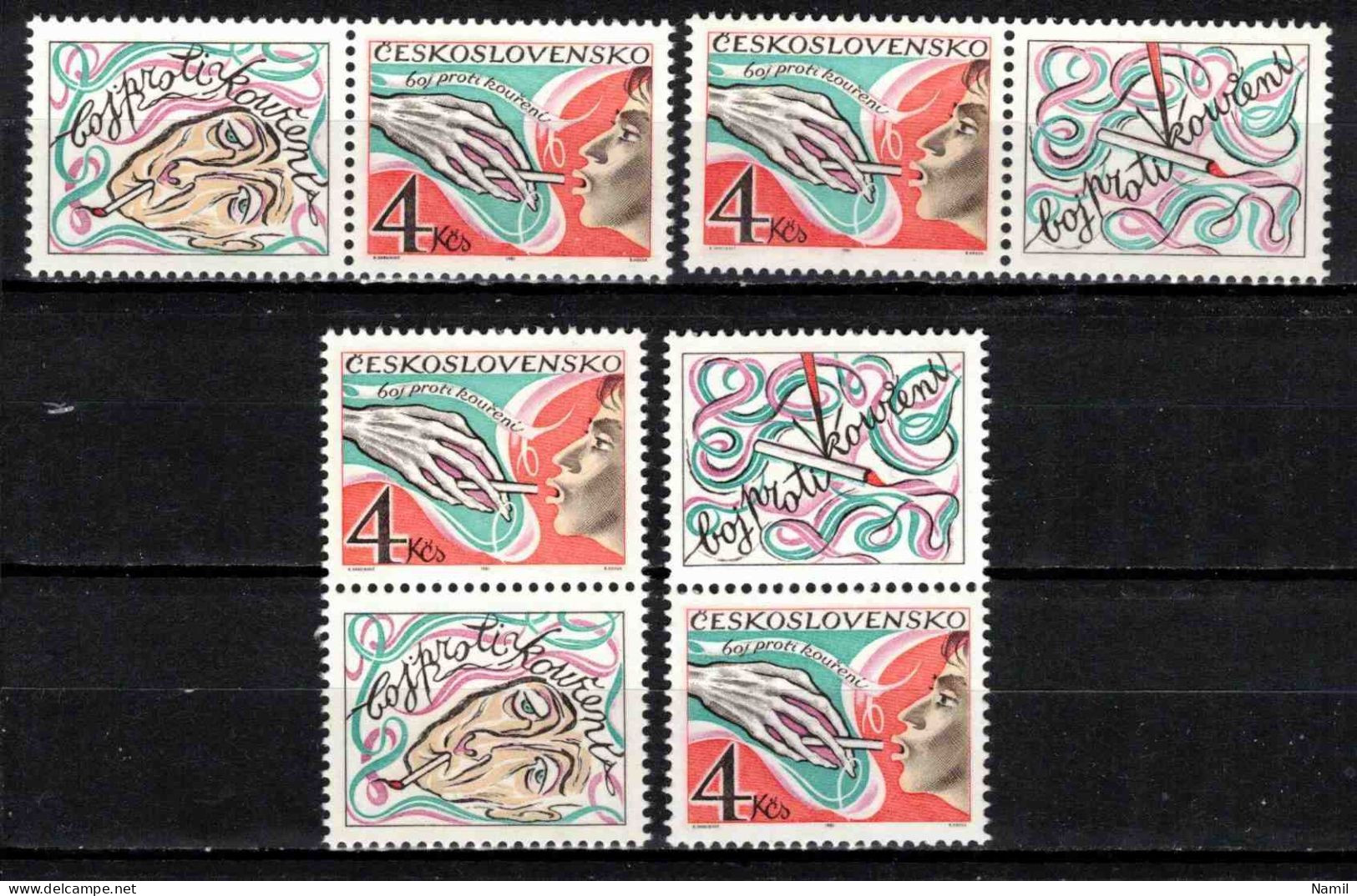 ** Tchécoslovaquie 1981 Mi 2638 Zf (Yv 2461 - Les Vignettes), (MNH)** - Unused Stamps