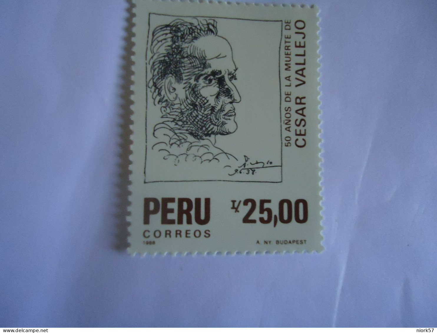 PERU MNH STAMPS  HISTORY 1988 CESAR VALLEJO - Pérou