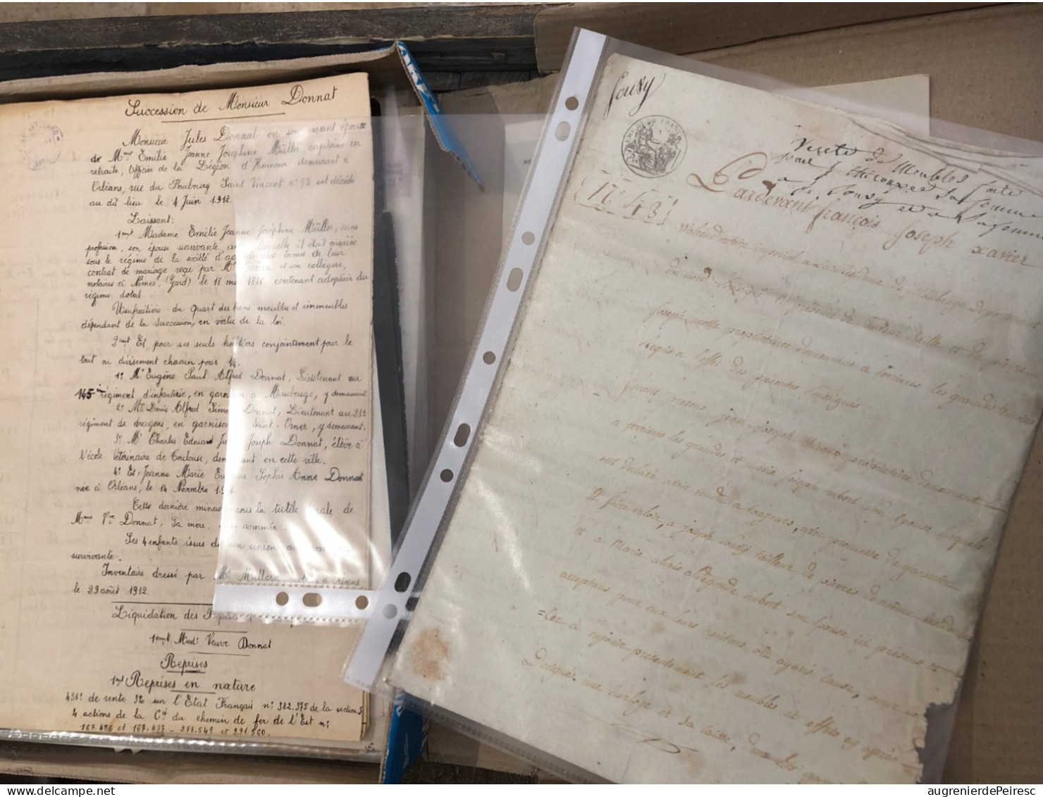 Lot De 55 Documents Famille DONNAT -Muller-Seguelat-Huart 1795-1940 Bas Rhin- Ariège - Pas De Calais - Historische Documenten