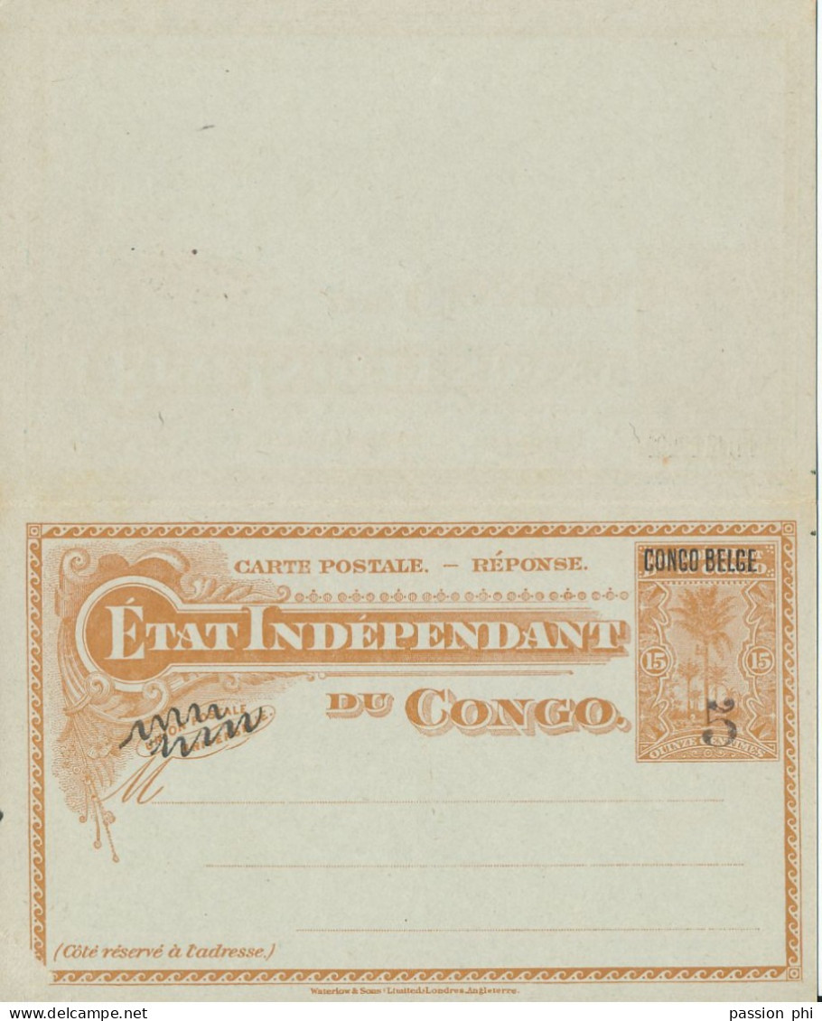 ZAC BELGIAN CONGO SBEP 31P "PRINCES" SMALL FAULT ON A CORNER UNUSED - Stamped Stationery