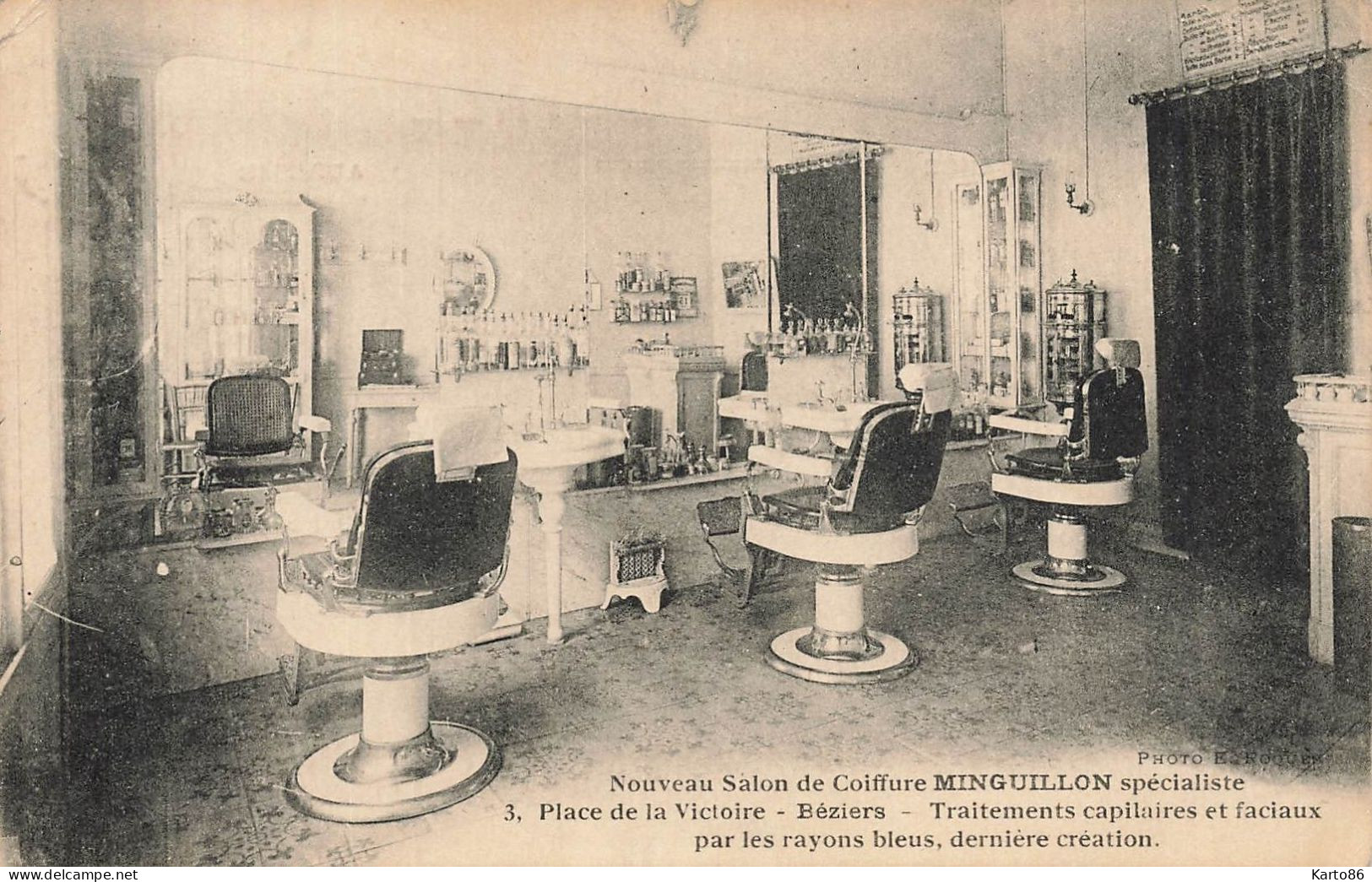 Béziers * Nouveau Salon De Coiffure MINGUILLON 3 Place De La Victoire * Commerce Coiffeur Barbier Barber Coiffure - Beziers