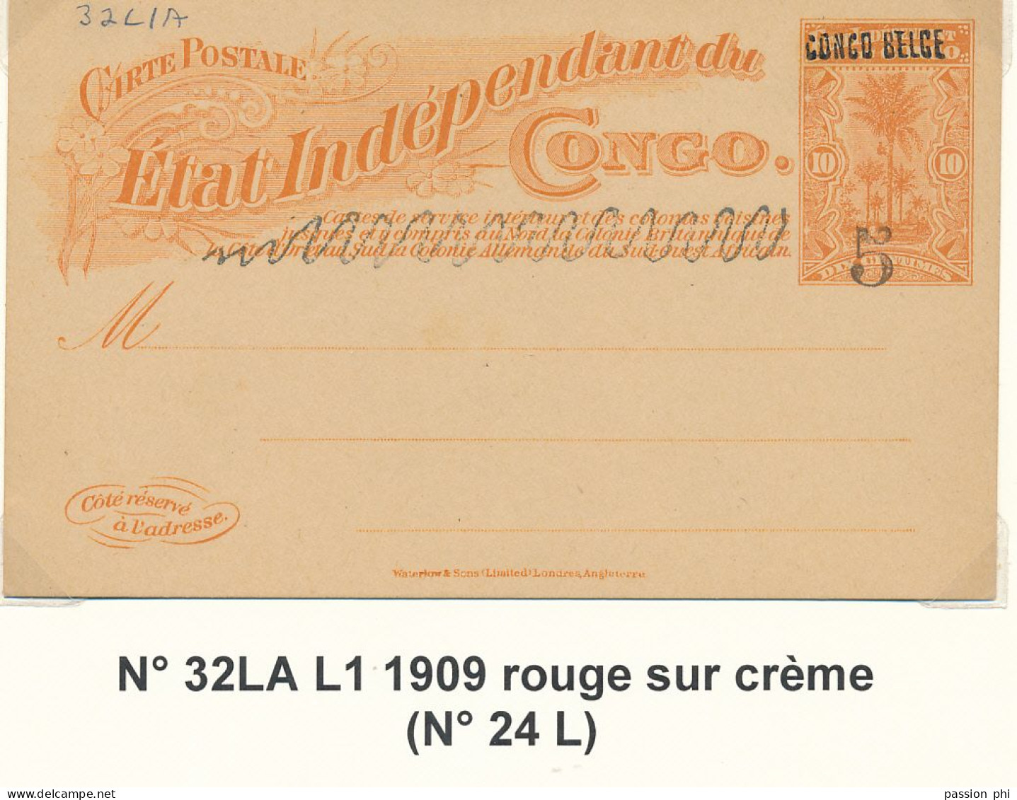 ZAC BELGIAN CONGO SBEP 32L1A - Interi Postali