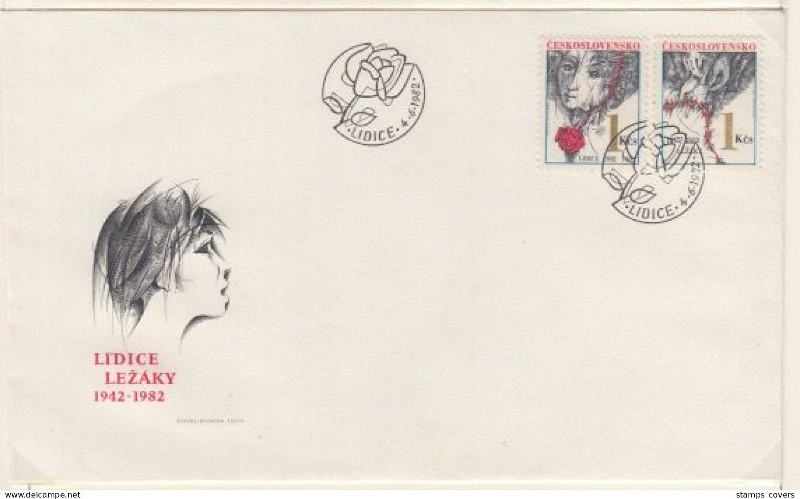 CESKOSLOVENSKO FDC MICHEL 2667/68 & 2669 Lidice & Praha - FDC