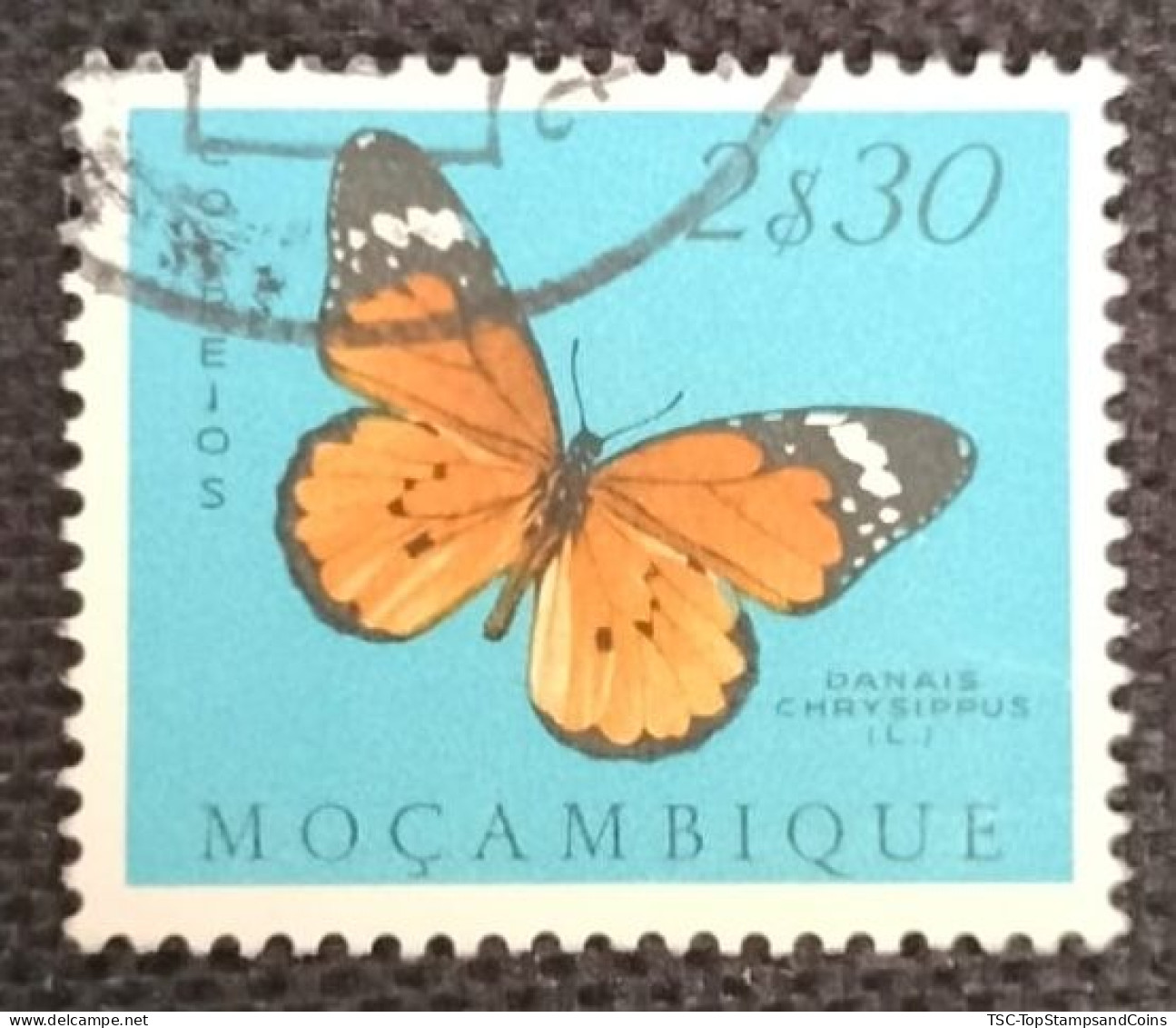 MOZPO0398U4 - Mozambique Butterflies  - 2$30 Used Stamp - Mozambique - 1953 - Mozambique