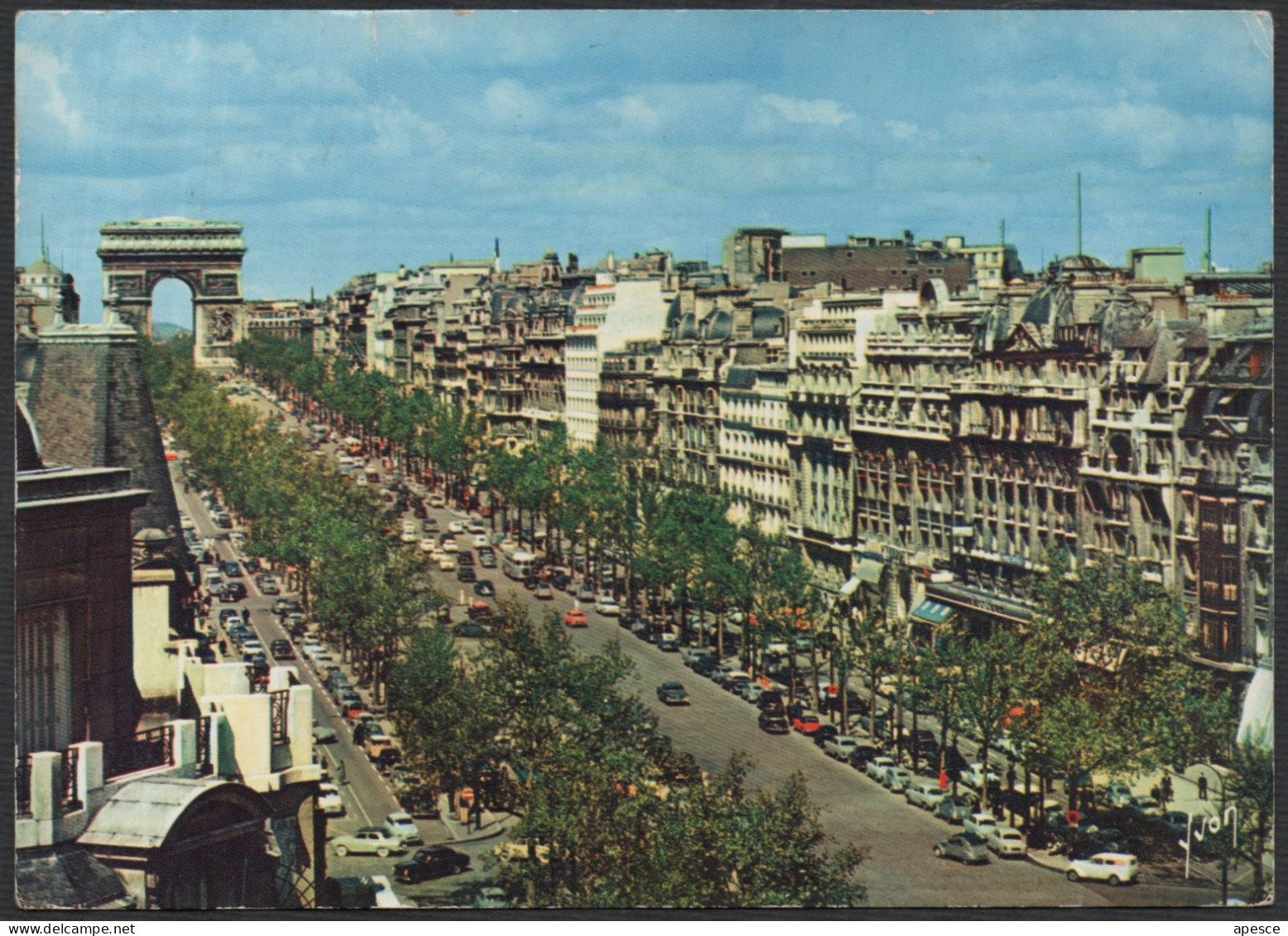 FRANCE - PARIS - L'AVENUE DES CHAMPS-ELYSEES ET L'ARC DE TRIOMPHE - VIAGGIATA - I - Champs-Elysées