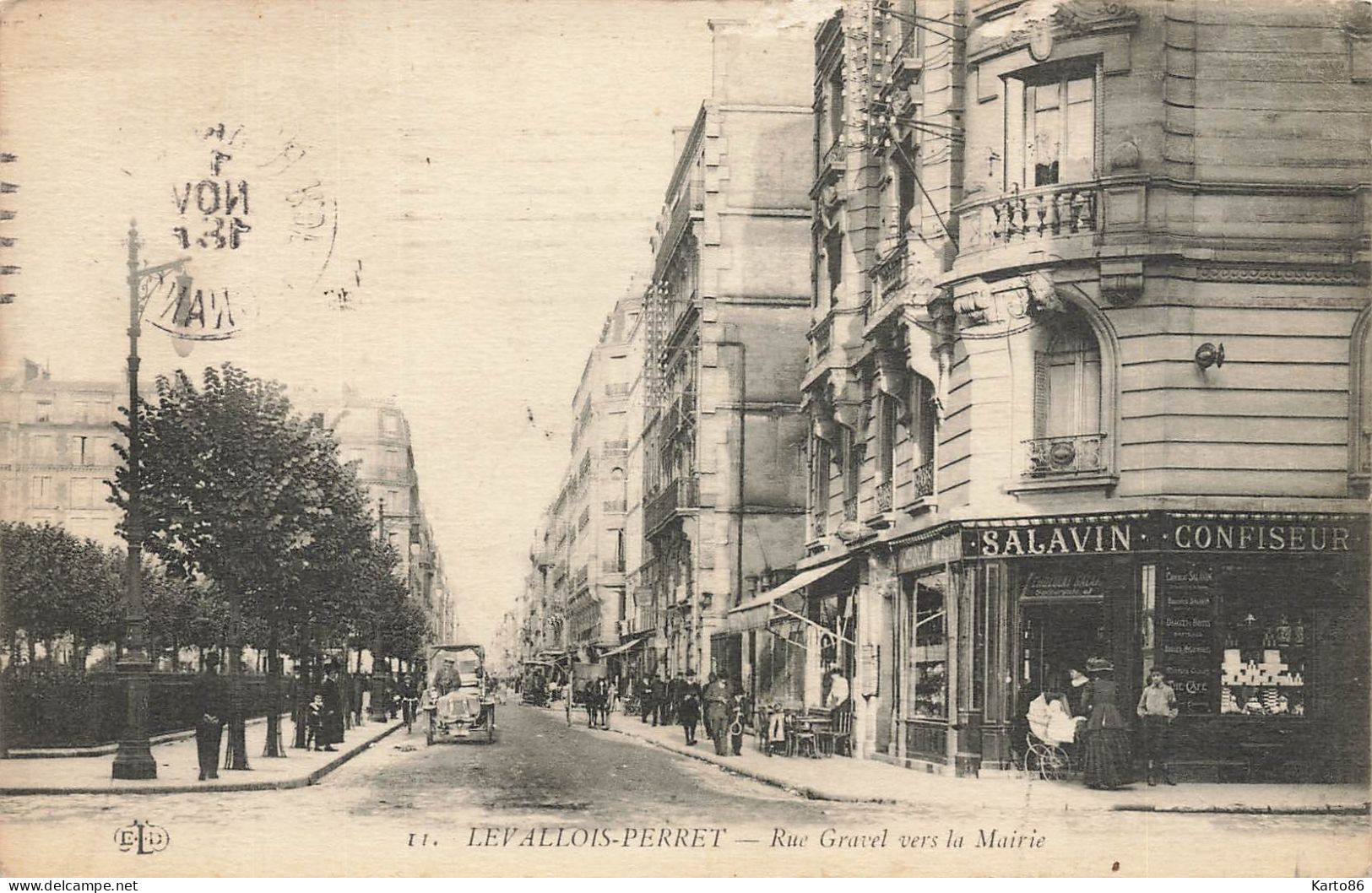 Levallois Perret * Rue Gravel Vers La Mairie * Confiseur SALAVIN - Levallois Perret