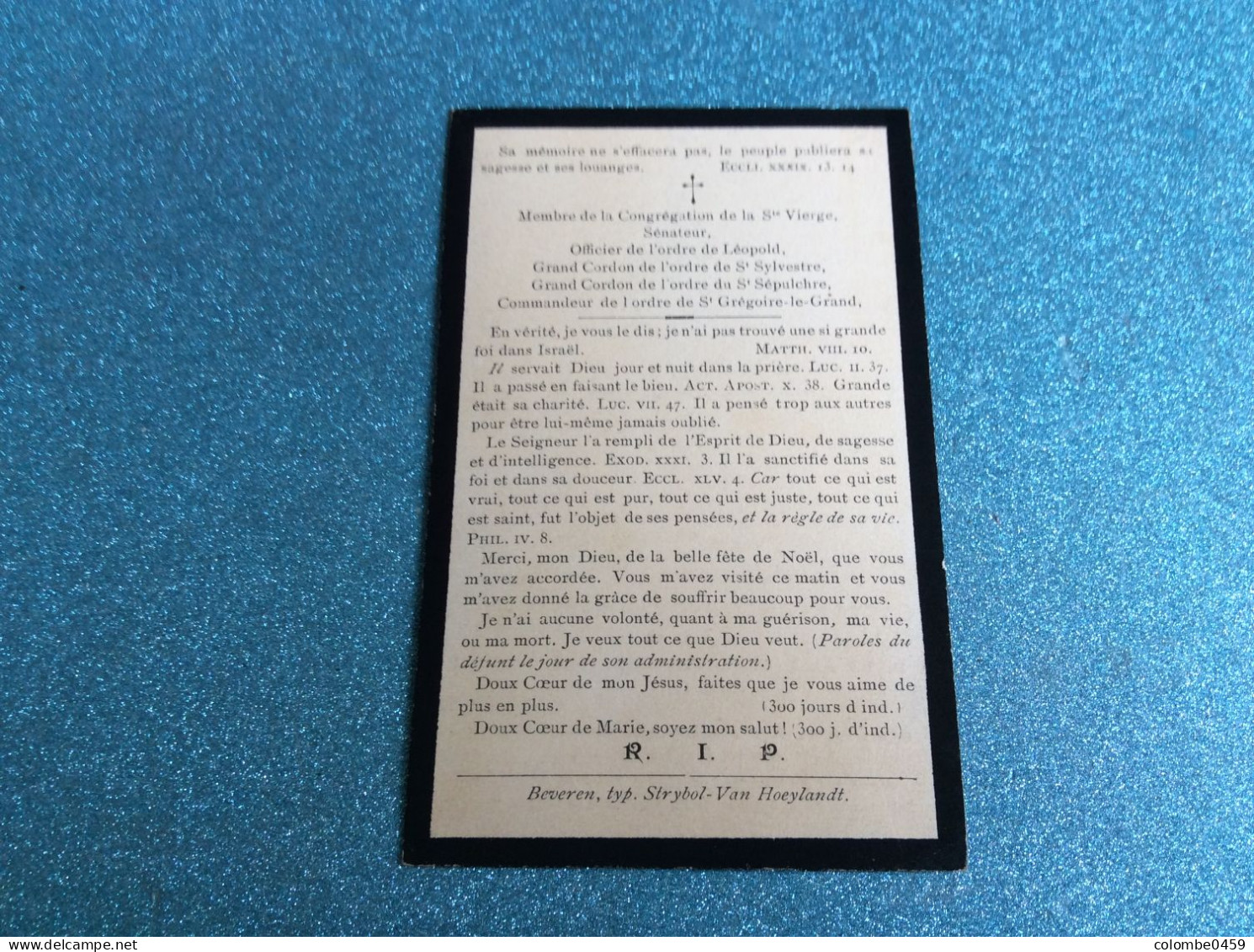 Ancien Faire-Part Décès  En 1908 De MESSIRE FLORIMOND JOSEPH COMTE DE BROUCHOVEN De BERGEYCK - Obituary Notices