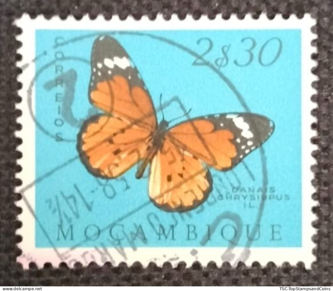 MOZPO0398U7 - Mozambique Butterflies  - 2$30 Used Stamp - Mozambique - 1953 - Mozambique