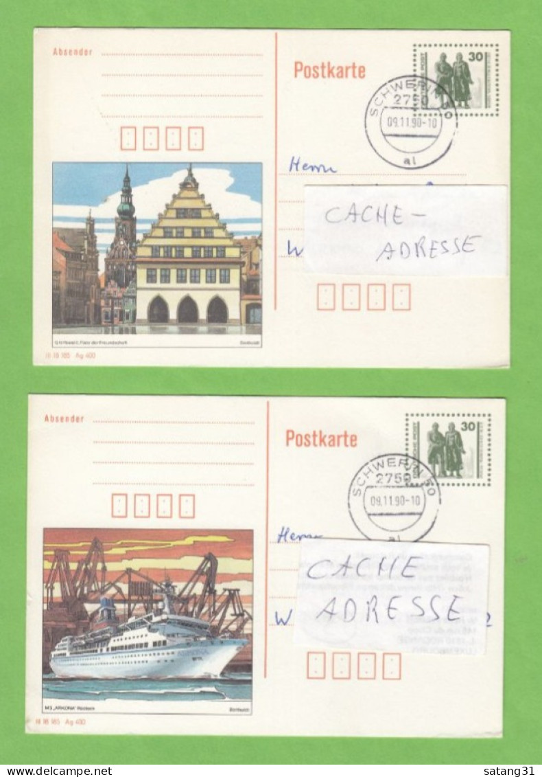 P 109/01, P 109/02. GANZSACHEN AUS SCHWERIN. - Cartoline - Usati