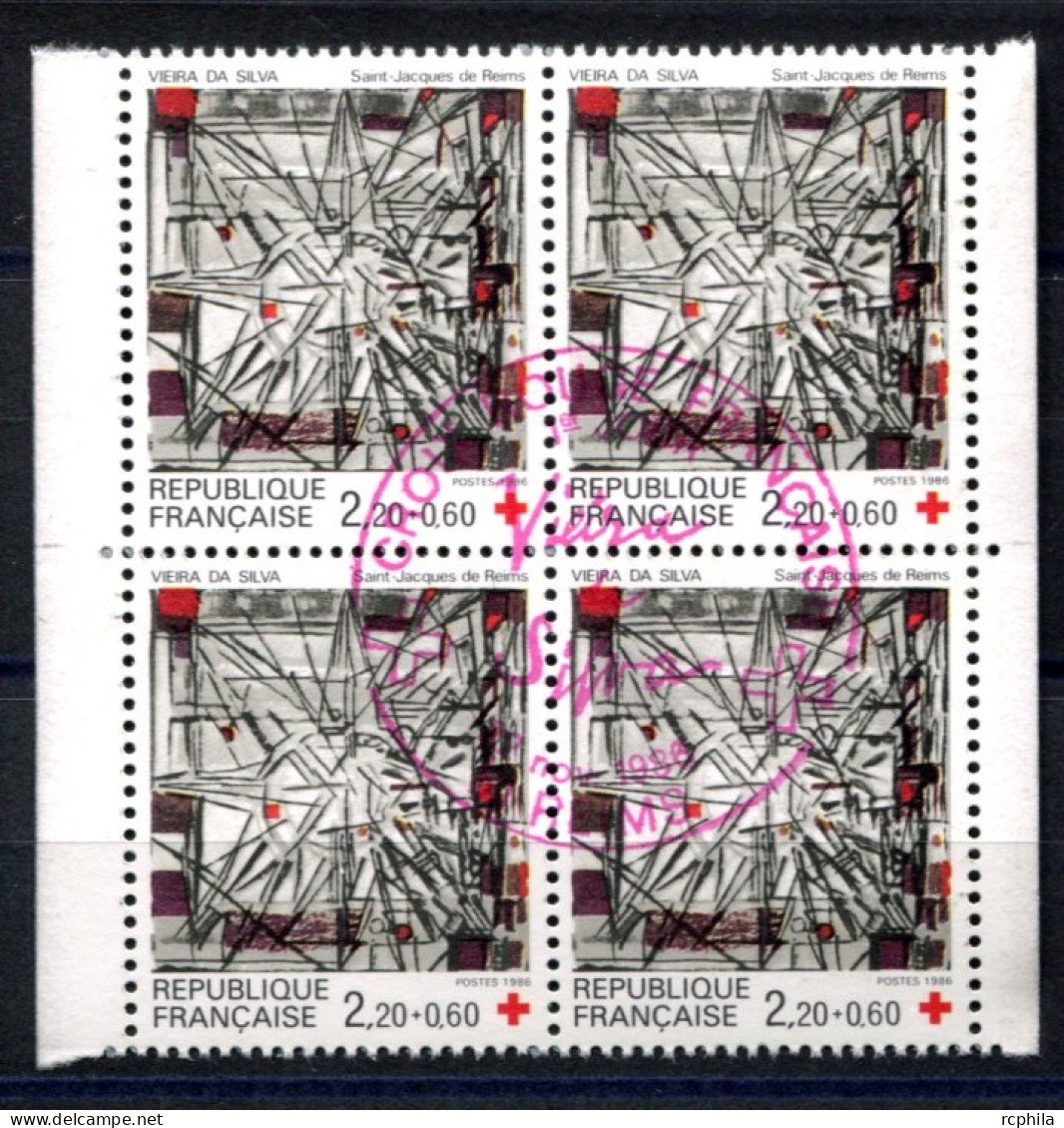 RC 27295 FRANCE N° 2449 TIMBRE CROIX ROUGE 1986 PROVENANT DE CARNET TB - Gebraucht