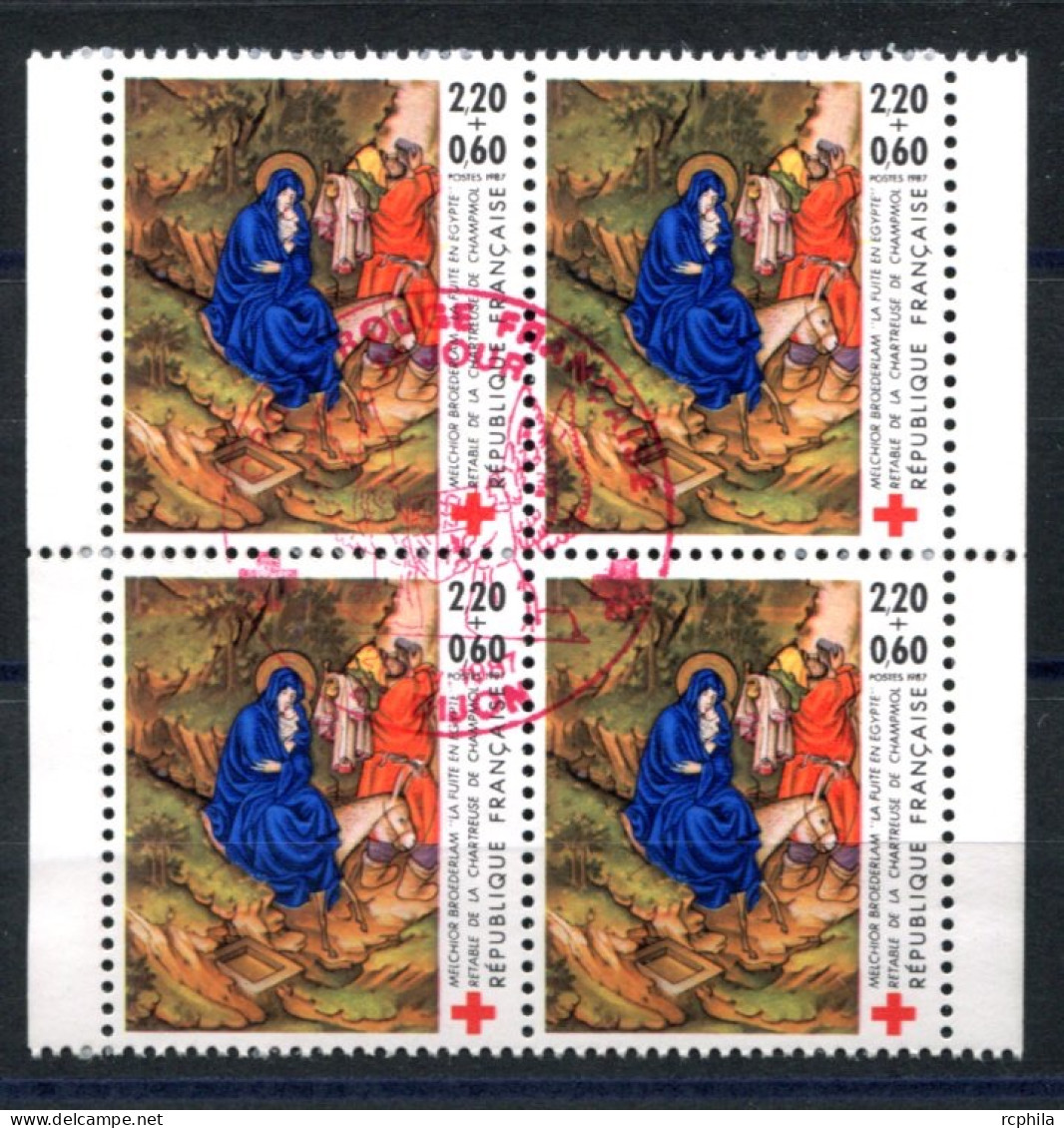 RC 27296 FRANCE N° 2498 TIMBRE CROIX ROUGE 19878 PROVENANT DE CARNET TB - Oblitérés