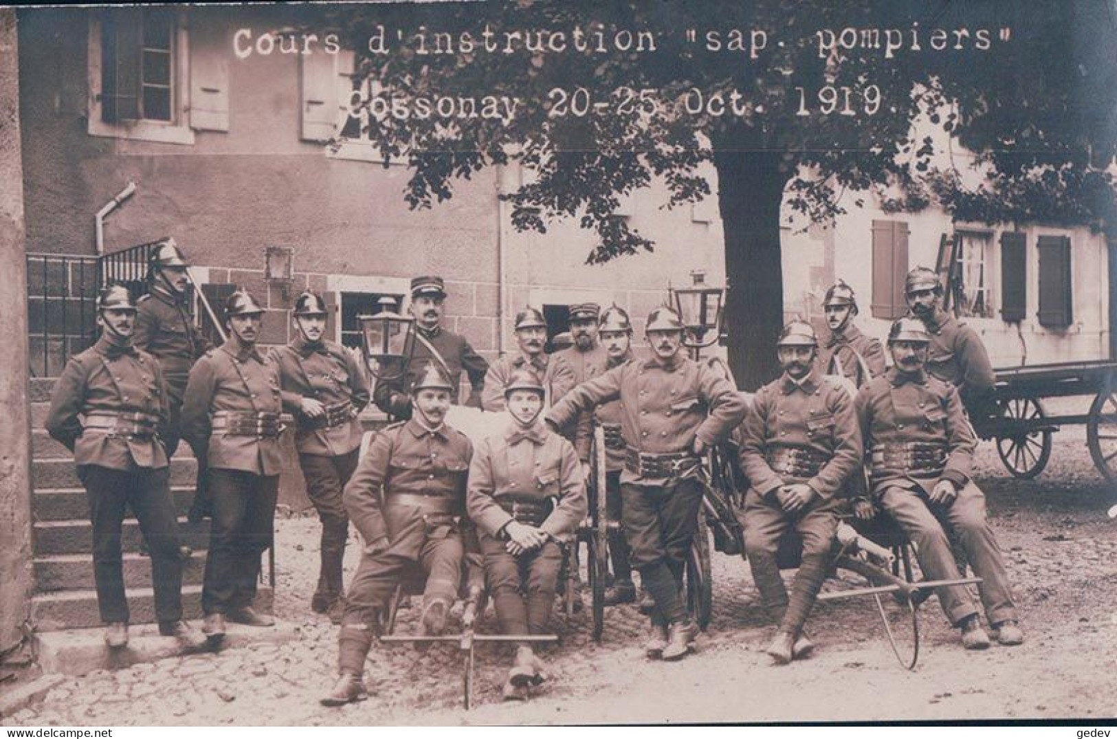 Cossonay VD, Cours D'instruction Des Sapeurs Pompiers En 1919 (20.10.1929) - Cossonay