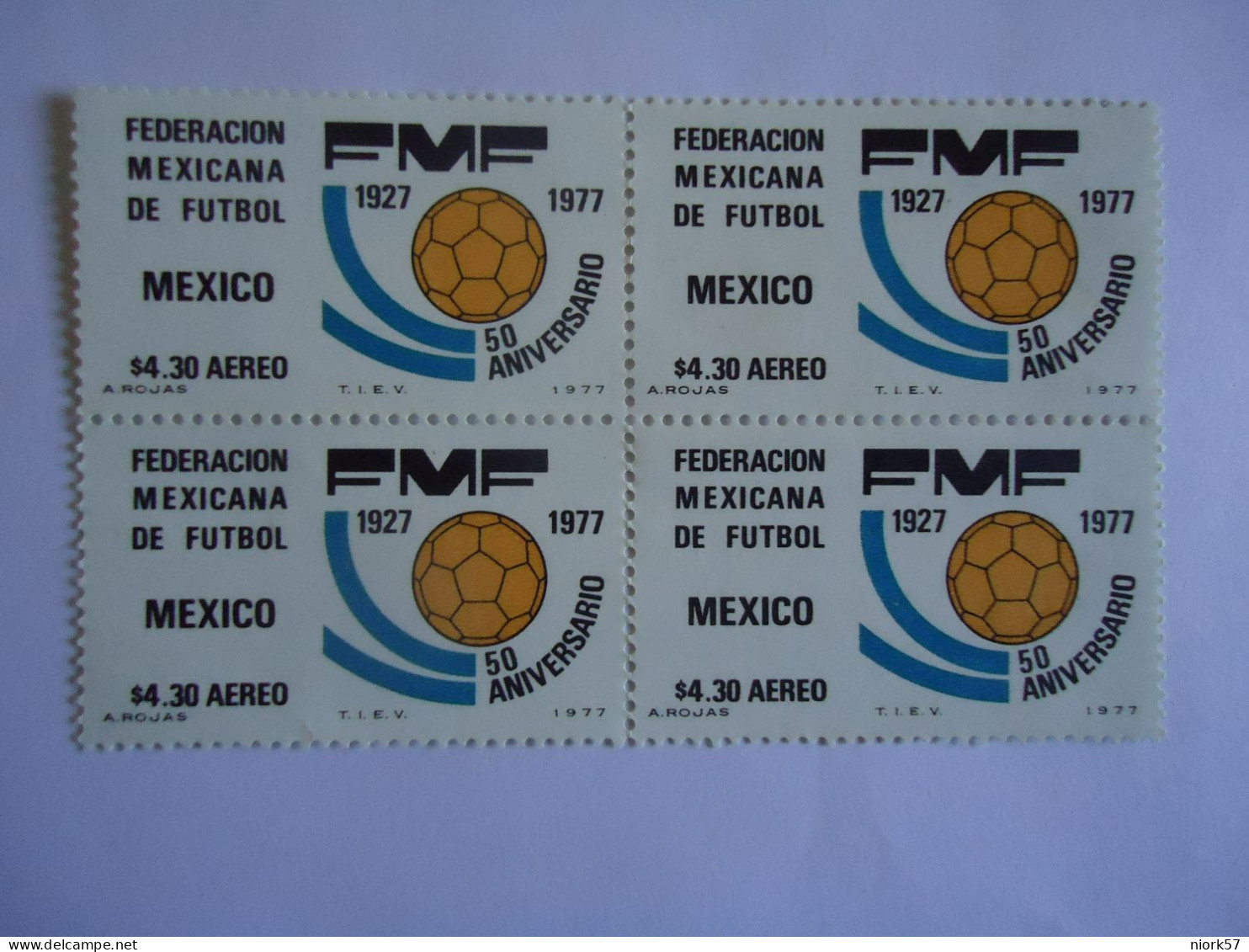 MEXICO MNH BLOCK OF 4   FOOTBALL 1977 - Andere & Zonder Classificatie