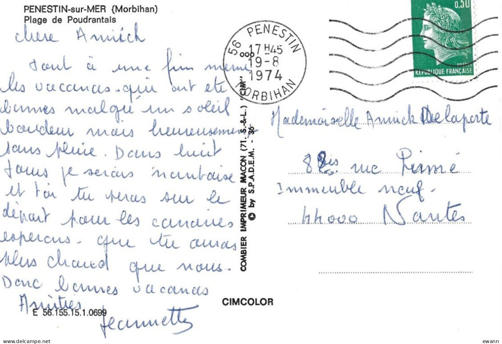 Carte Postale - Pénestin -sur-Mer - Plage De Poudrantais - Pénestin