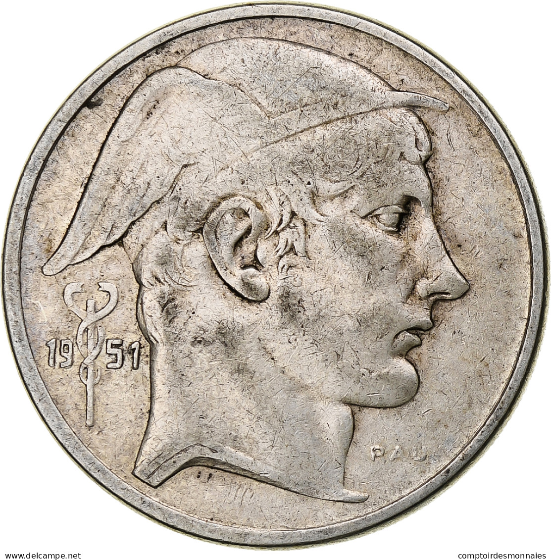 Belgique, Régence Prince Charles, 50 Frank, Mercure, 1951, Bruxelles, Argent - 50 Francs