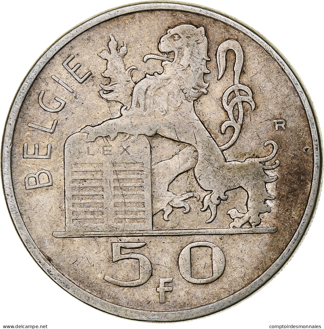 Belgique, Régence Prince Charles, 50 Frank, Mercure, 1951, Bruxelles, Argent - 50 Franc