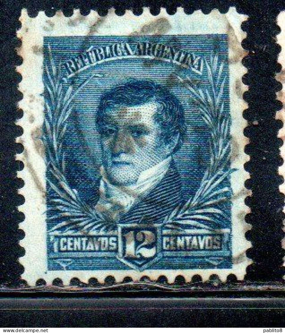 ARGENTINA 1892 1895 BELGRANO 12c USED USADO OBLITERE' - Oblitérés