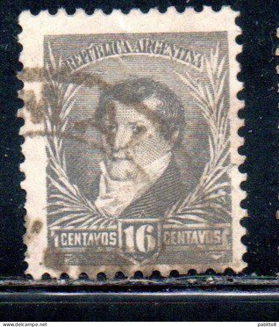 ARGENTINA 1892 1895 BELGRANO 16c USED USADO OBLITERE' - Gebruikt