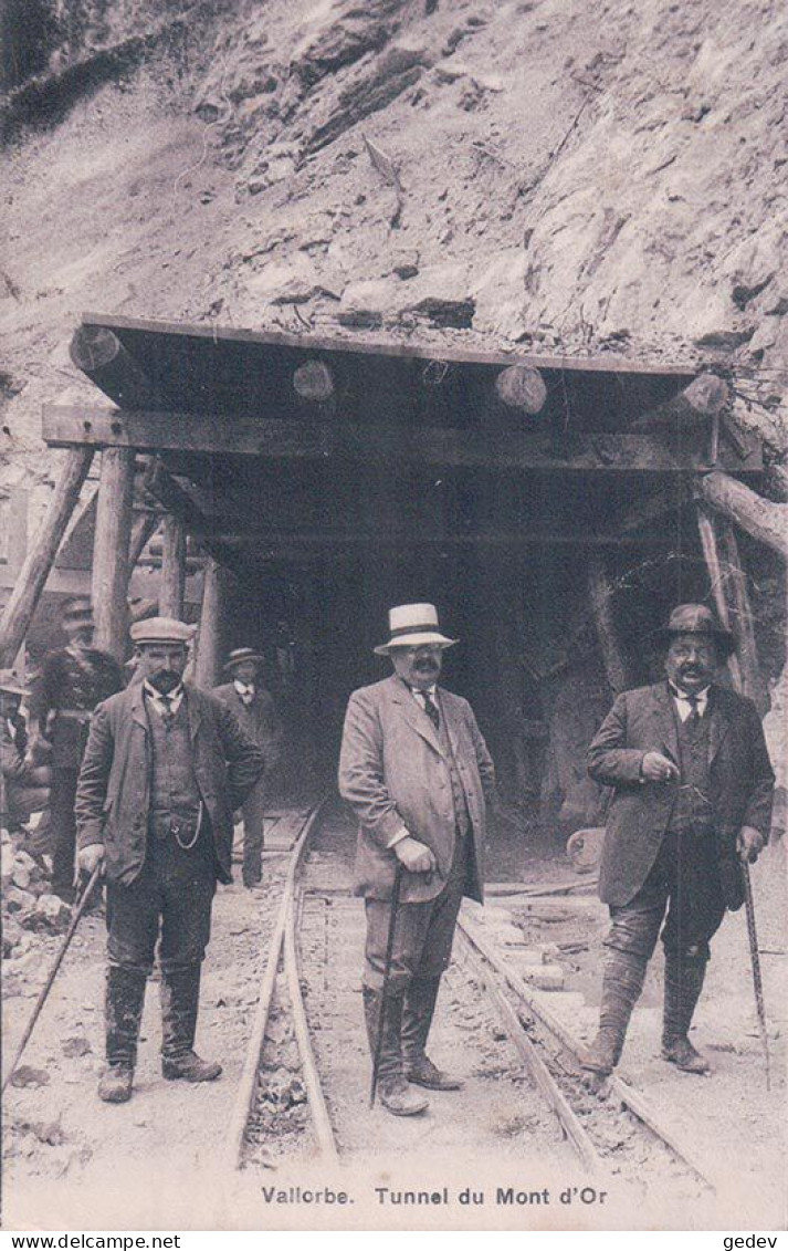 Vallorbe VD, Construction Du Tunnel Du Mt D'Or, Personalités Devant L'entrée (28.7.1911) - Vallorbe