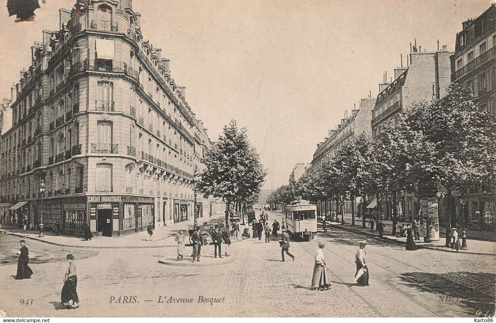 Paris * 7ème * L'avenue Bosquet * Tram Tramway - Arrondissement: 07