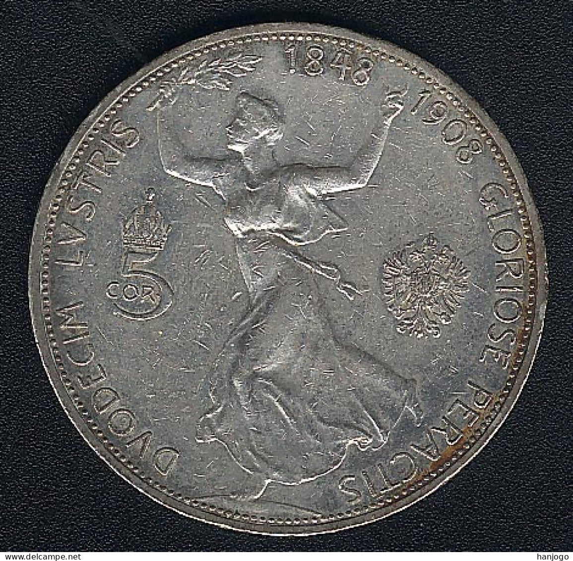 Oesterreich, 5 Kronen 1908, Jubiläum, KM 2809, Silber - Autriche