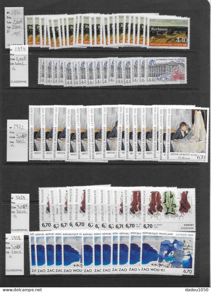 80 Timbres Neufs France 1995,vendus 1/3 Catalogue 2014 - Unused Stamps