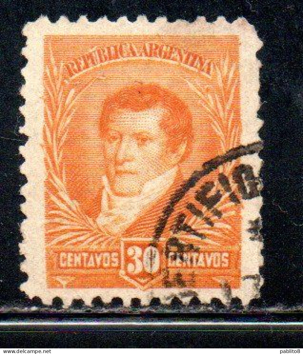 ARGENTINA 1896 1897 BELGRANO 30c USED USADO OBLITERE' - Oblitérés