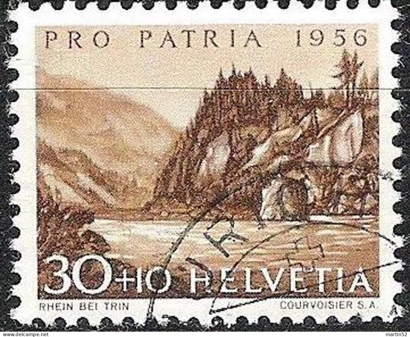 Schweiz Suisse PRO PATRIA 1956: Rhein Bei Trin Zu WII 79 Mi 630 Yv 579 Mit Stempel ZÜRICH + (Zumstein CHF 10.00) - Used Stamps