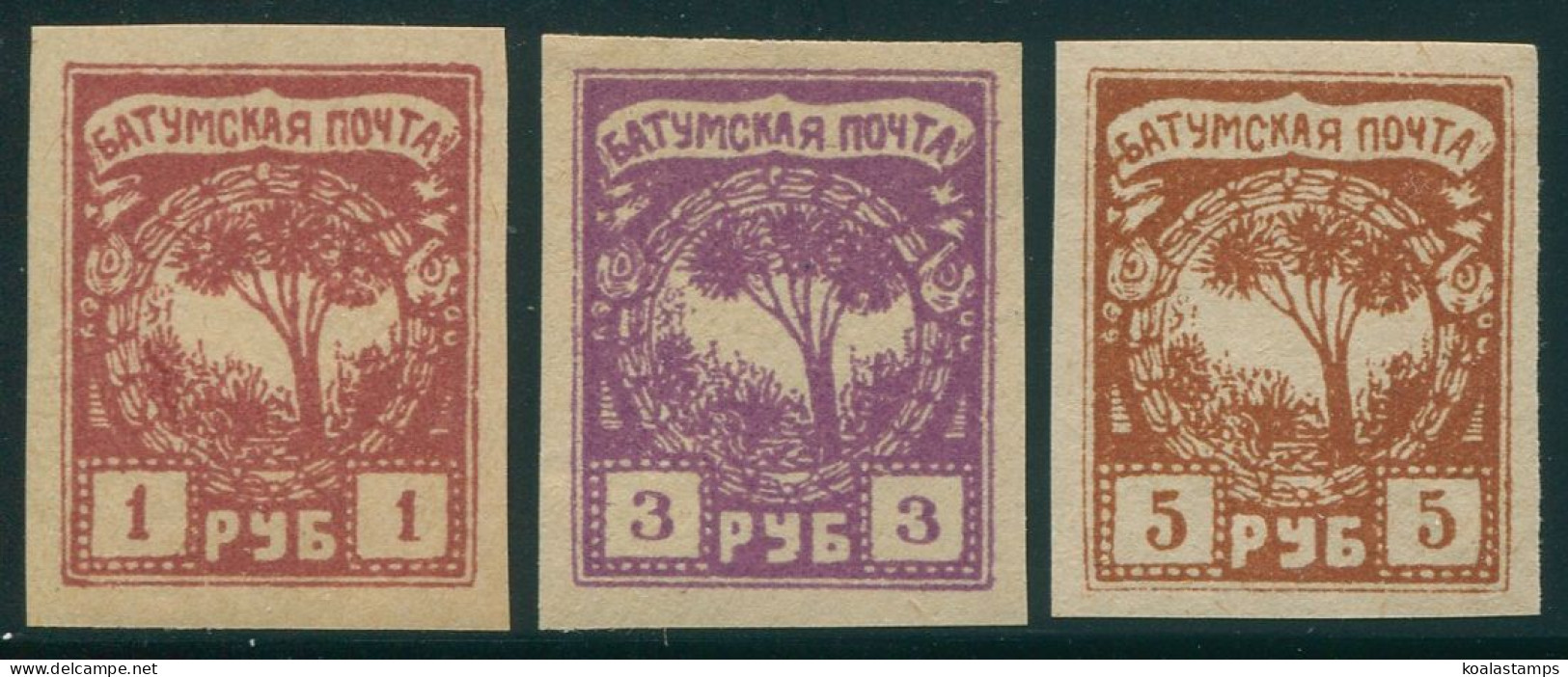 Batum 1919 SG4-6 Trees Imperforate MLH - Georgia