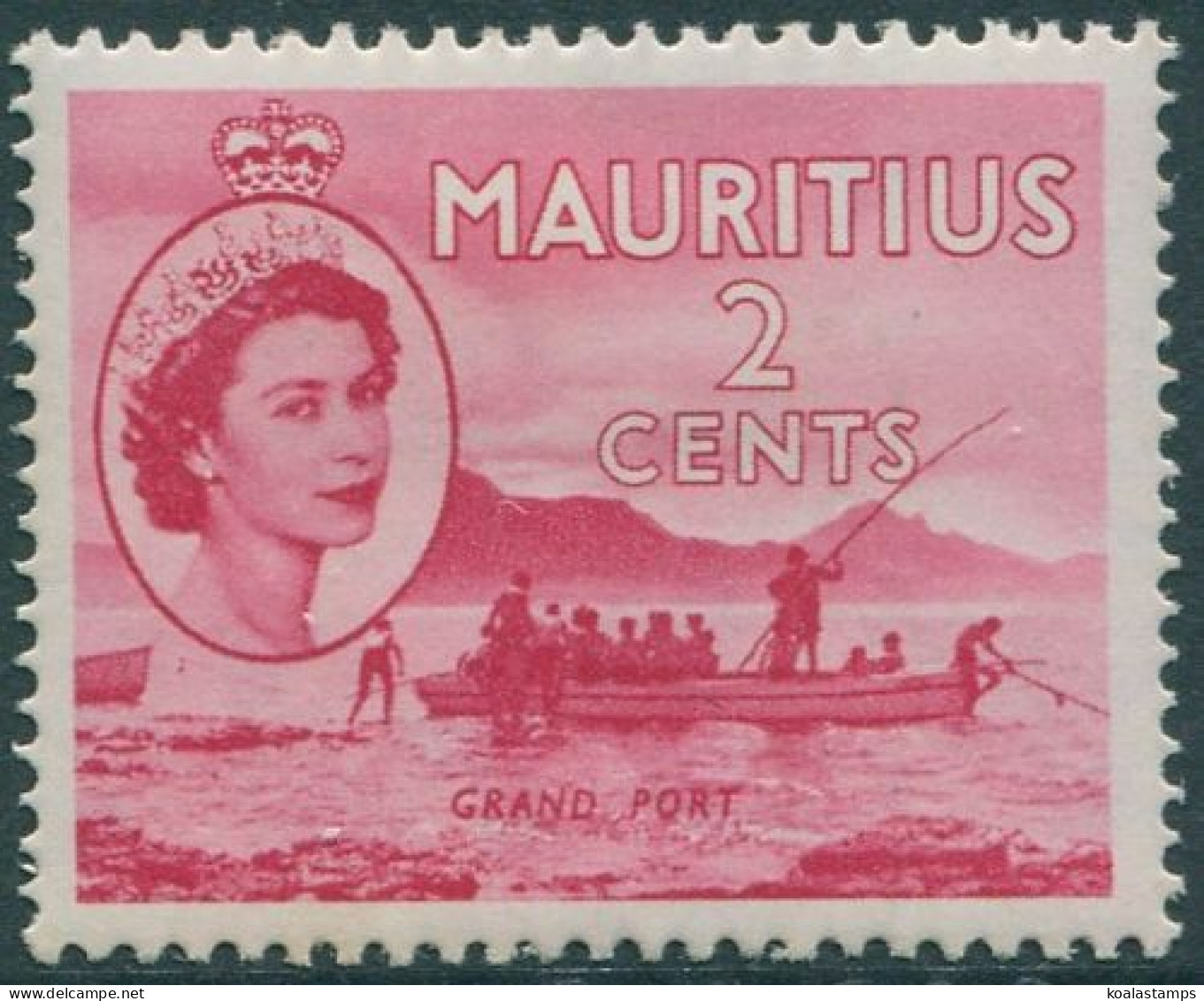 Mauritius 1953 SG293 2d Red Grand Port QEII MLH - Mauricio (1968-...)