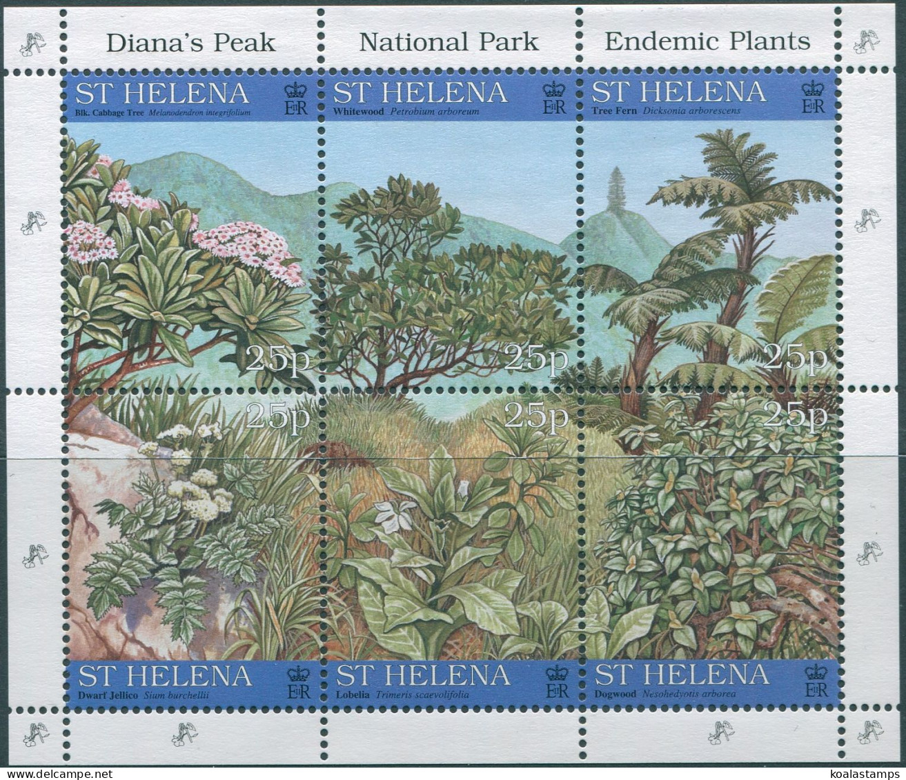 St Helena 1997 SG734-739 Endemic Plants Sheet Set MNH - Isla Sta Helena