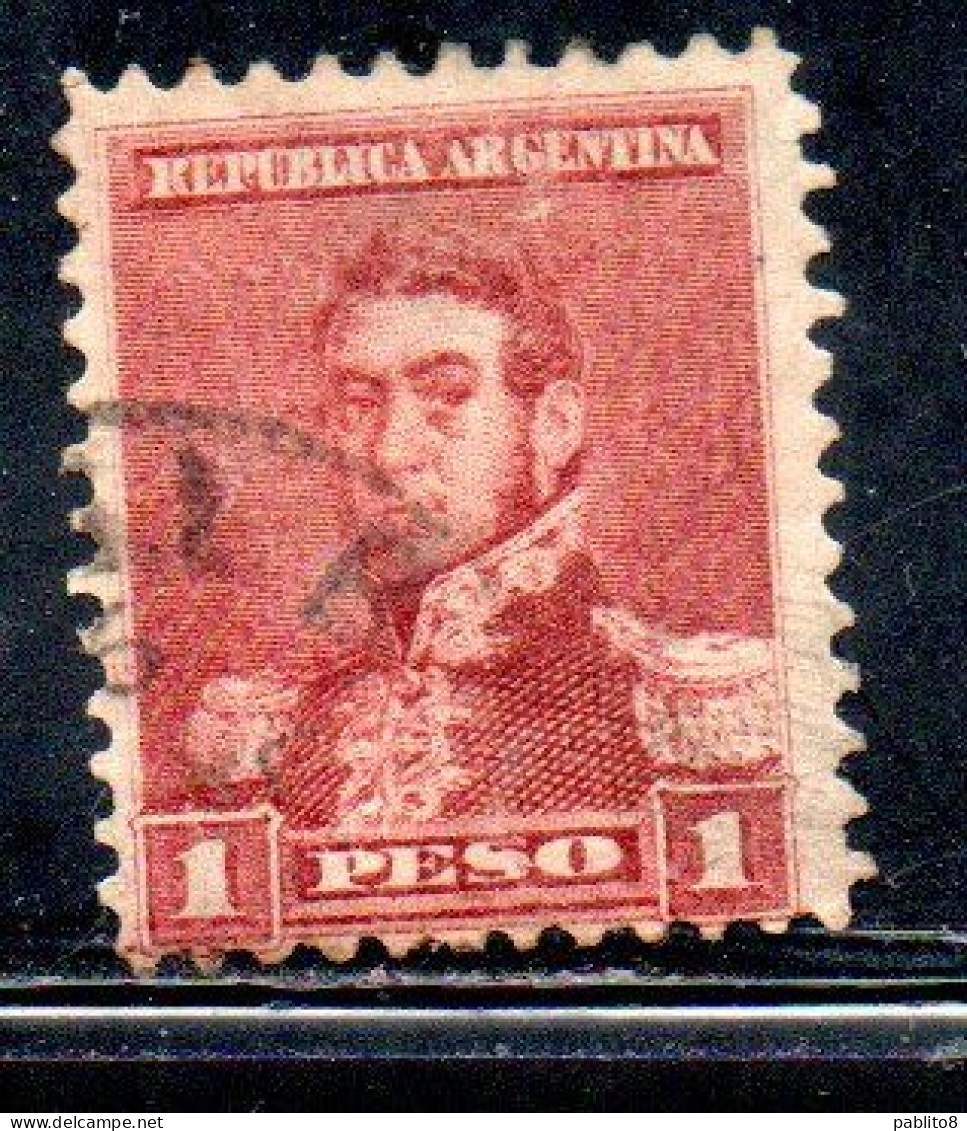 ARGENTINA 1896 1897 JOSE DE SAN MARTIN 1p USED USADO OBLITERE' - Usati