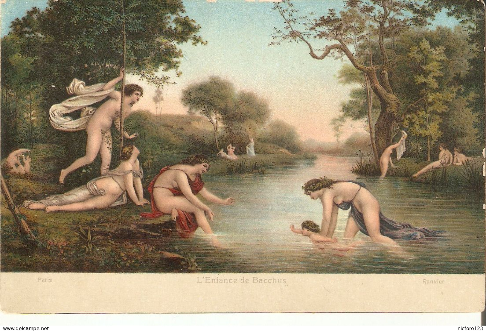 "Ranvier. L'Enfance De Bachus" Fine Art, Painting, Stengel Postcard # 29893 - Peintures & Tableaux