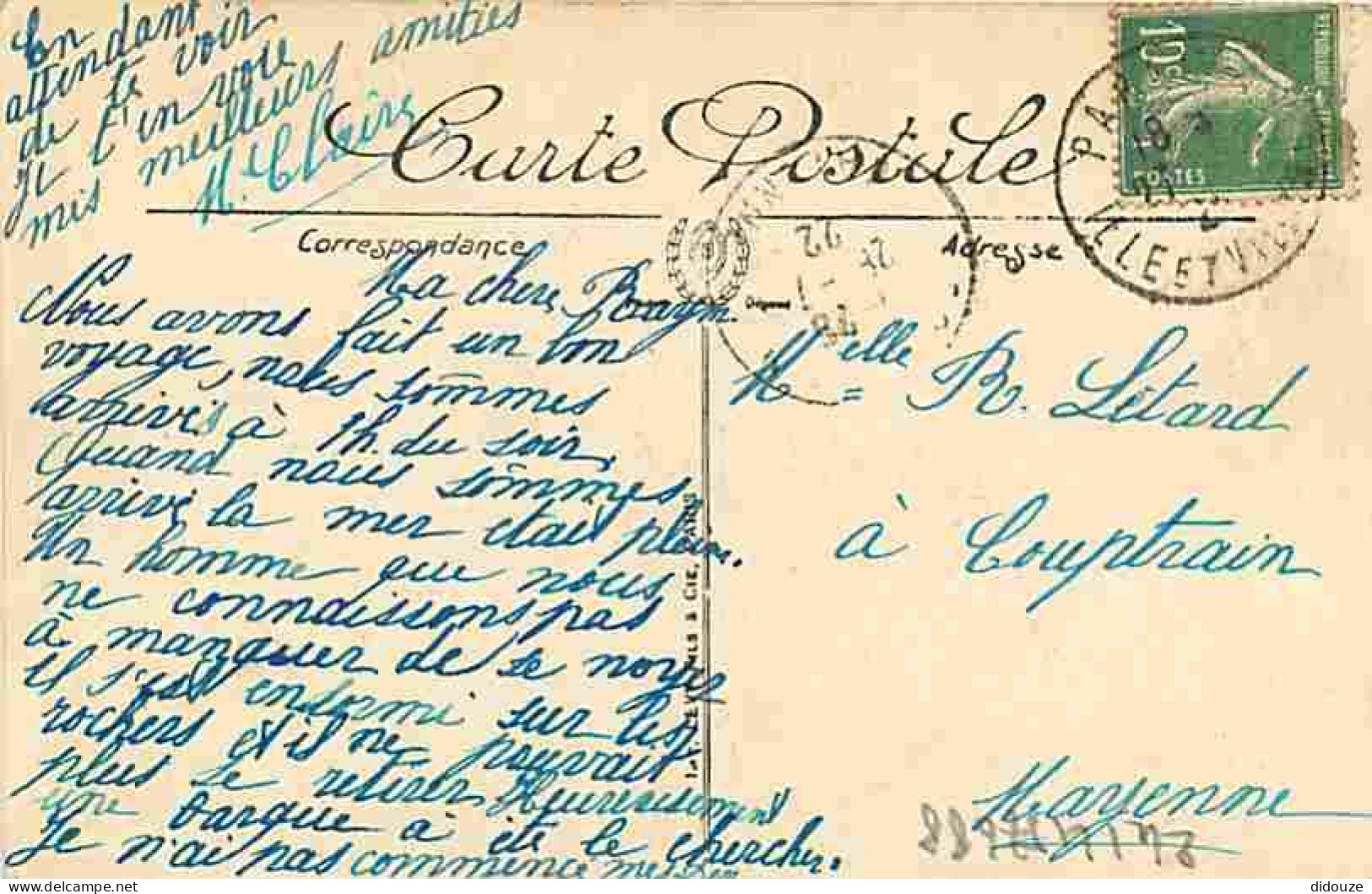 35 - Paramé - La Digue - Animée - Colorisée - Oblitération Ronde De 1922 - Correspondance - CPA - Voir Scans Recto-Verso - Parame
