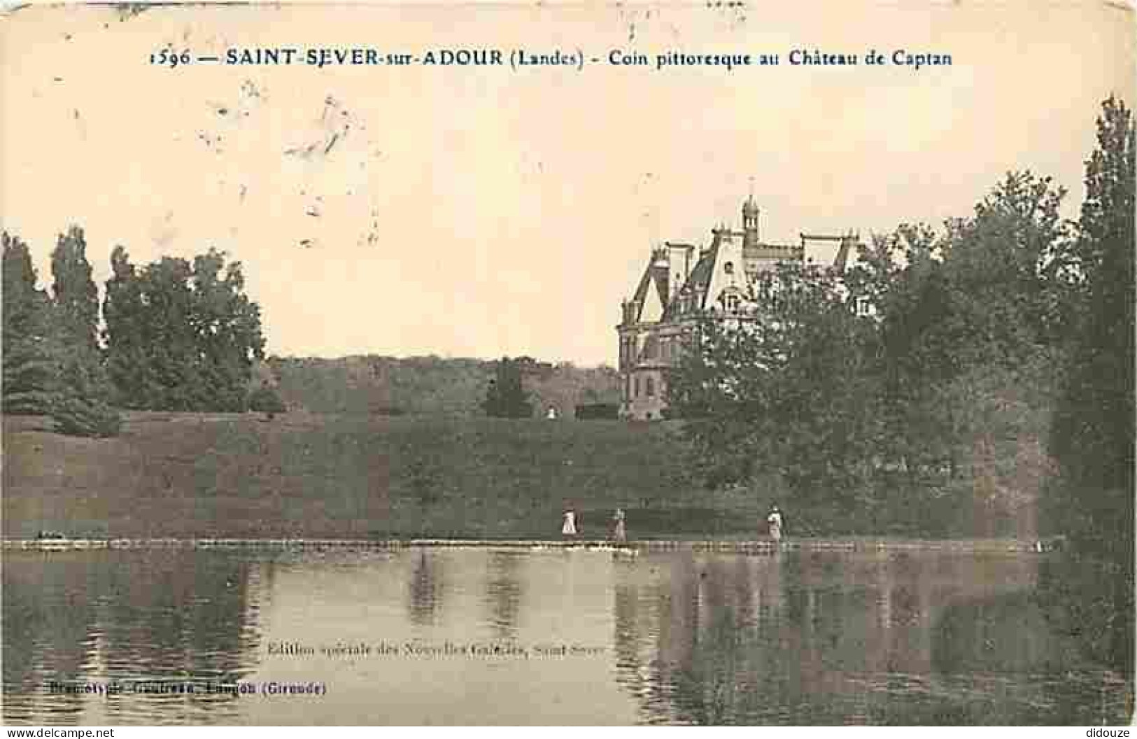 40 - Saint Sever Sur Adour - Coin Pittoresque Au Château De Captan - Animée - Oblitération Ronde De 1911 - Correspondanc - Saint Sever