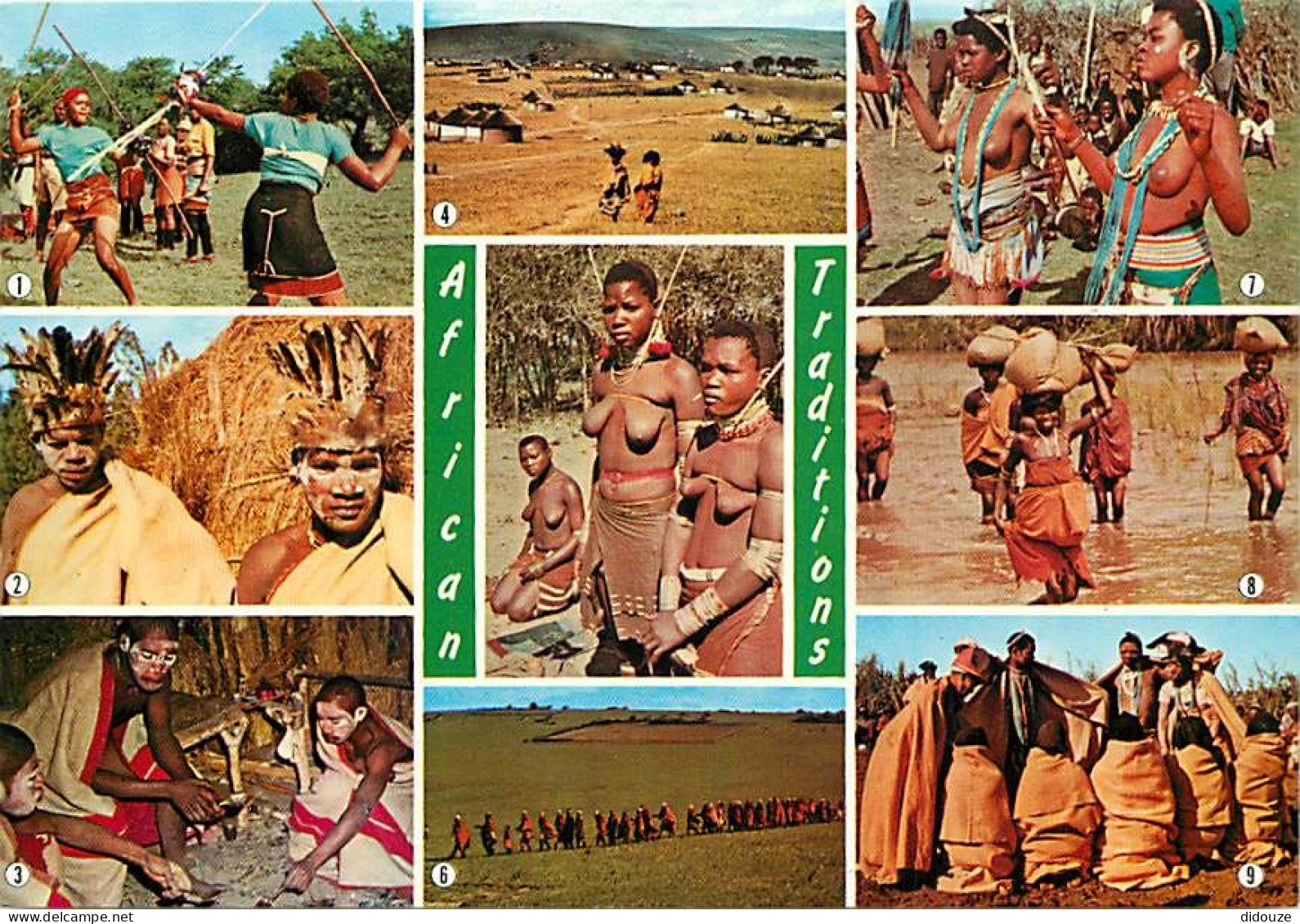 Afrique Du Sud - South Africa - African Traditions - Multivues - Tribus Indigènes - Femme Aux Seins Nus - CPM - Carte Ne - Afrique Du Sud