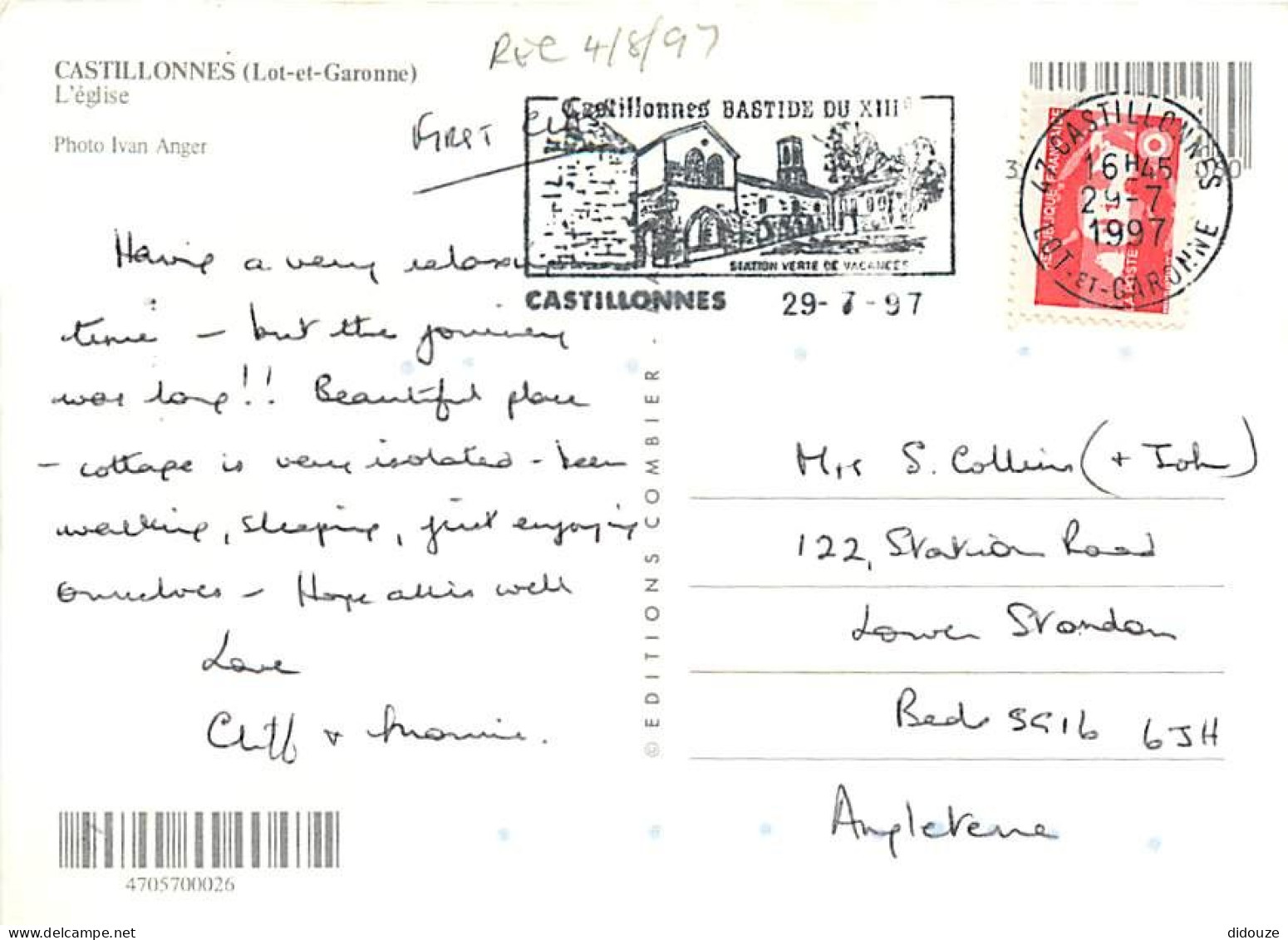 47 - Castillonnès - L'église - Flamme Postale De Castillonnès - CPM - Voir Scans Recto-Verso - Other & Unclassified