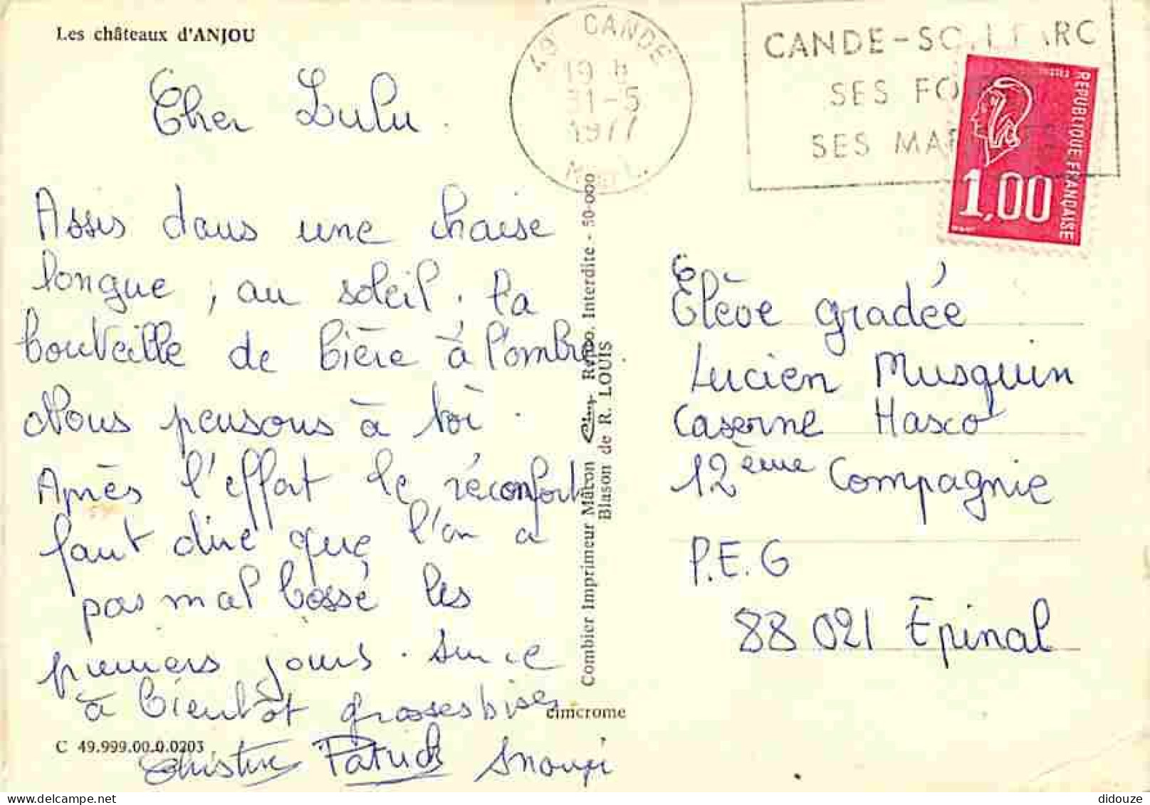 49 - Maine Et Loire - Anjou - Chateaux - Multivues - Carte Géographique - Blasons - Flamme Postale De Cande - CPM - Voir - Sonstige & Ohne Zuordnung