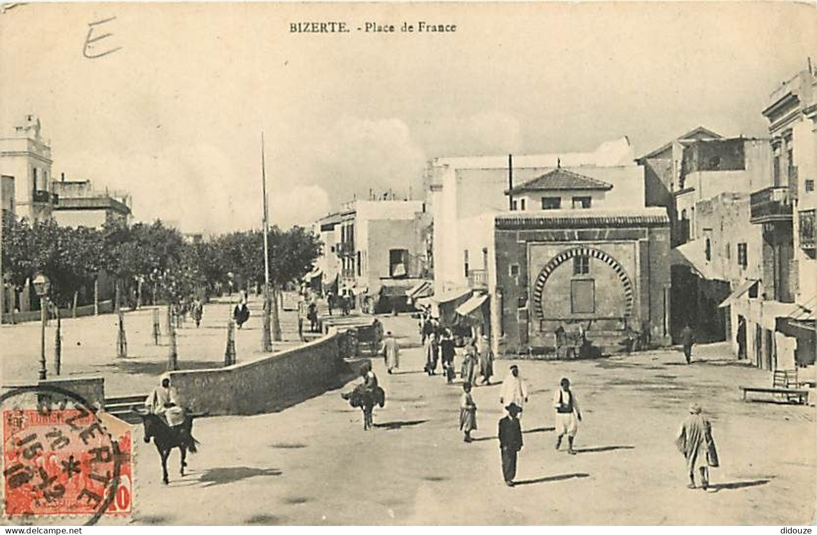 Tunisie - Bizerte - Place De France - Animée - Correspondance - CPA - Oblitération Ronde De 1916 - Voir Scans Recto-Vers - Tunisia