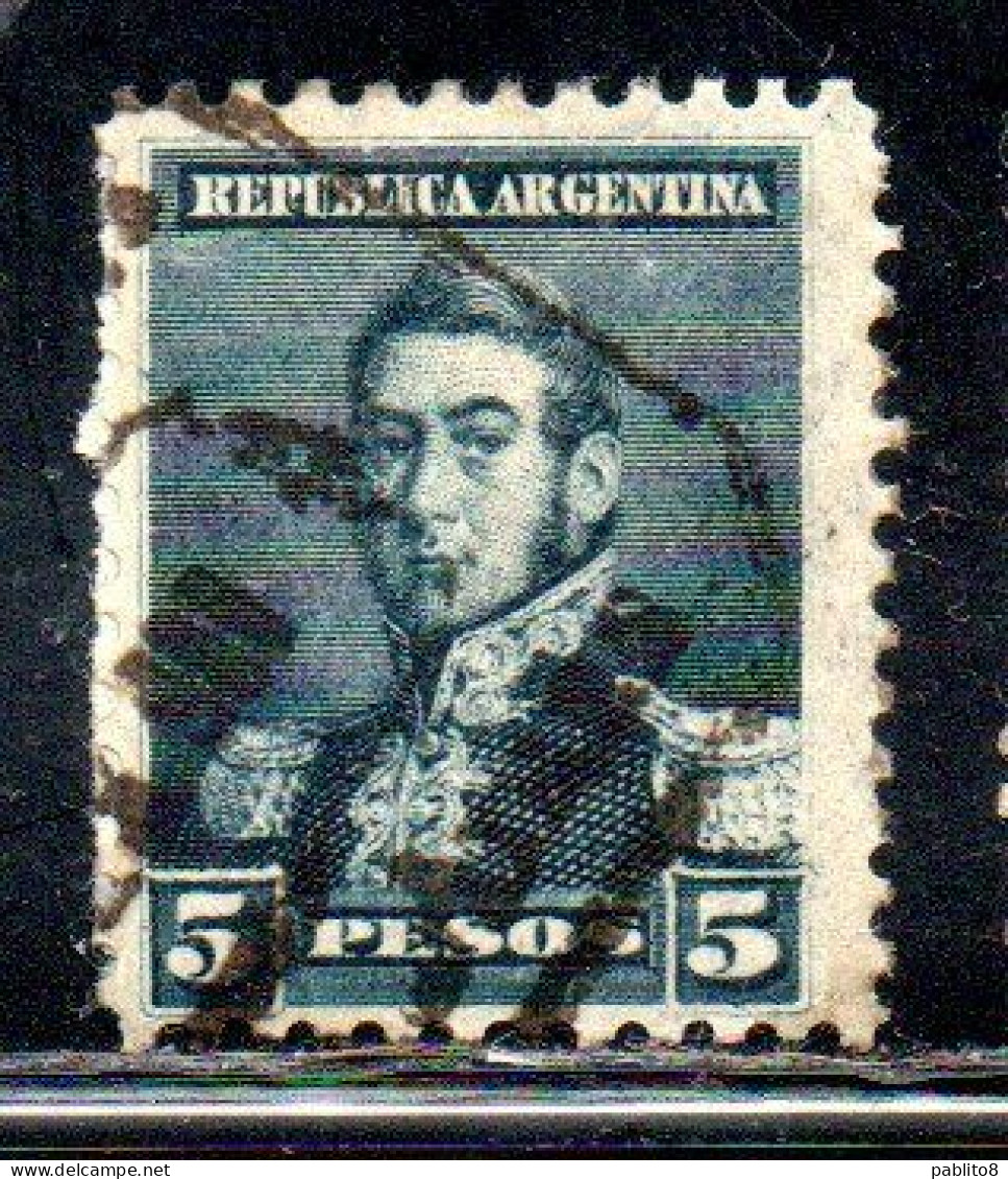 ARGENTINA 1896 1897 JOSE DE SAN MARTIN 5p USED USADO OBLITERE' - Used Stamps