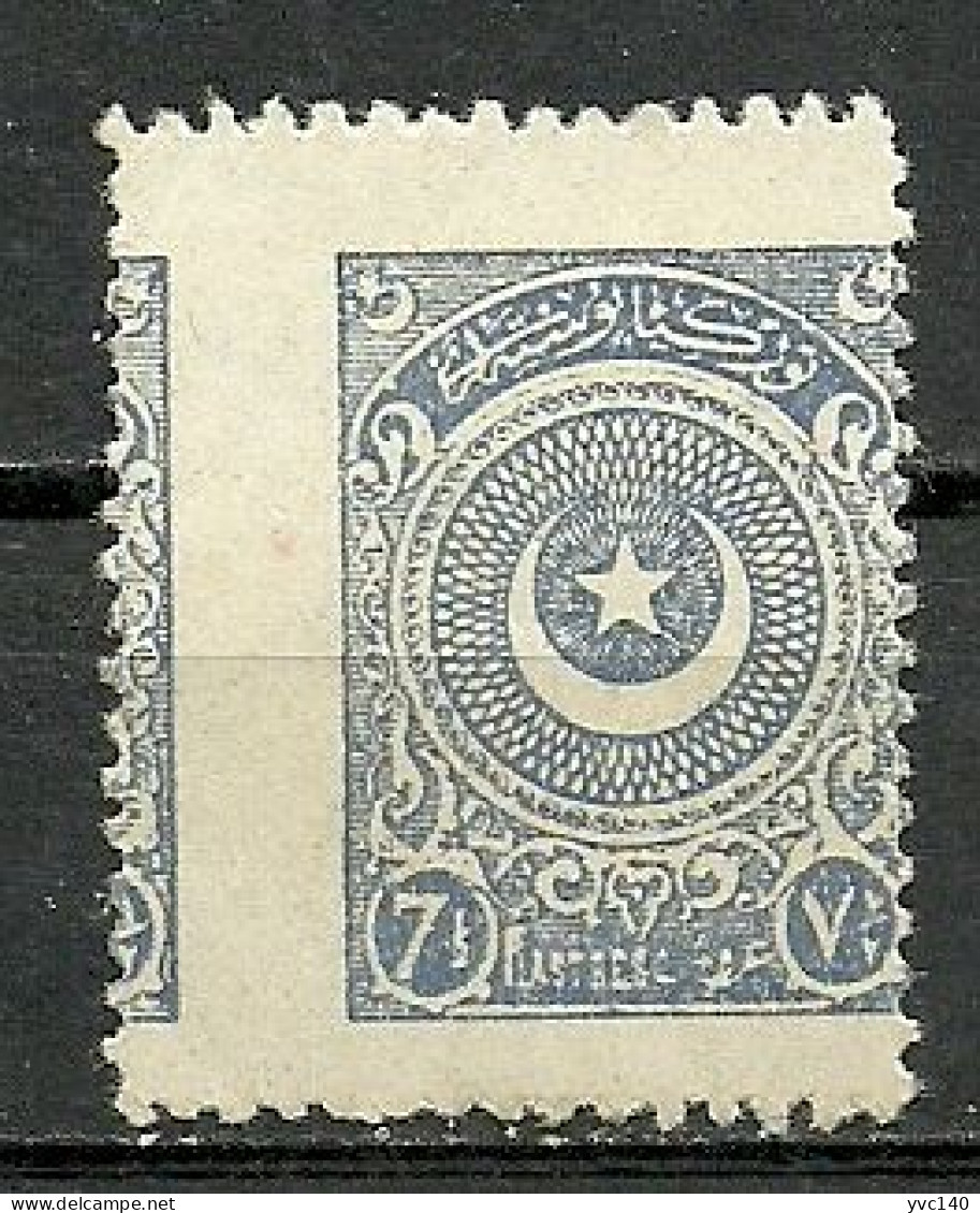 Turkey; 1924 2nd Star&Crescent Issue Stamp 7 1/2 K. "Misplaced Perf." ERROR - Ongebruikt