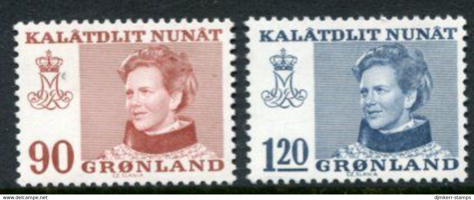 GREENLAND 1974 Definitive: Queen Margarethe MNH / **.  Michel 90-91 - Nuevos