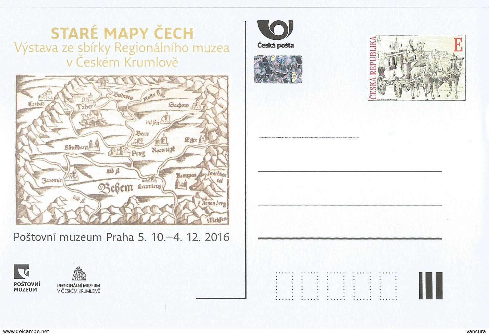 CDV PM 114 Czech Republic Old Maps  Exhibition In Postal Museum 2016 - Geografia