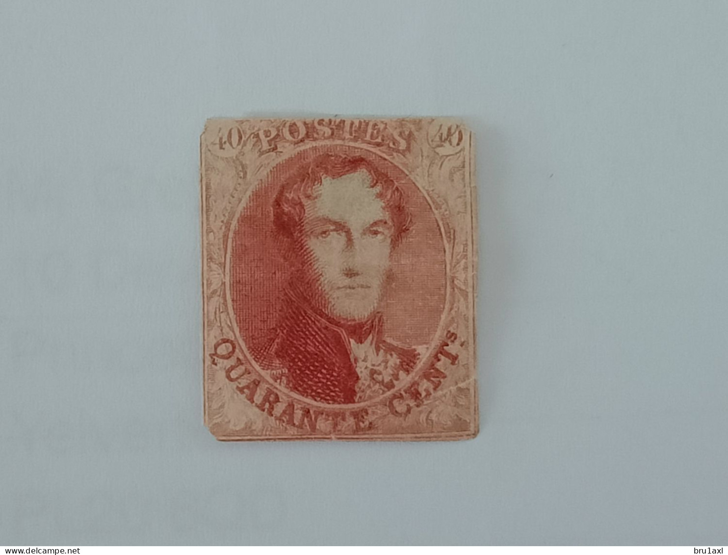 Belgium 1861 OBP 12 (*) Yv 12 Mi 9 Sc 12 MH (mint Hinged) Part Of OG (original Gum) With Faults (6) - 1858-1862 Medallions (9/12)