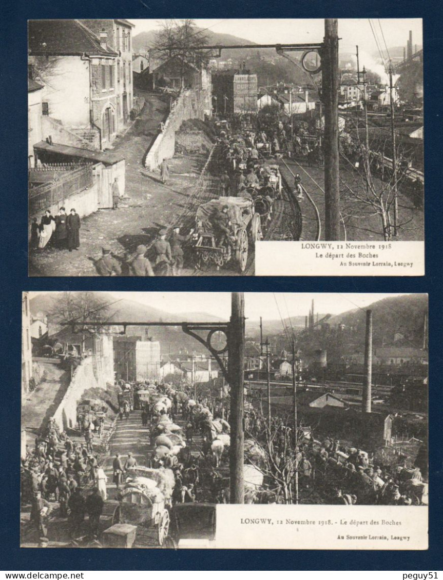 54. Longwy. Départ Des Allemands . Novembre 1918 . Lot De 8 Cartes. Voir Descriptions - Longwy