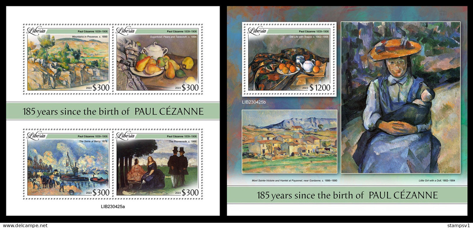 Liberia  2023 185 Years Since The Birth Of Paul Cézanne. (425) OFFICIAL ISSUE - Impressionismus