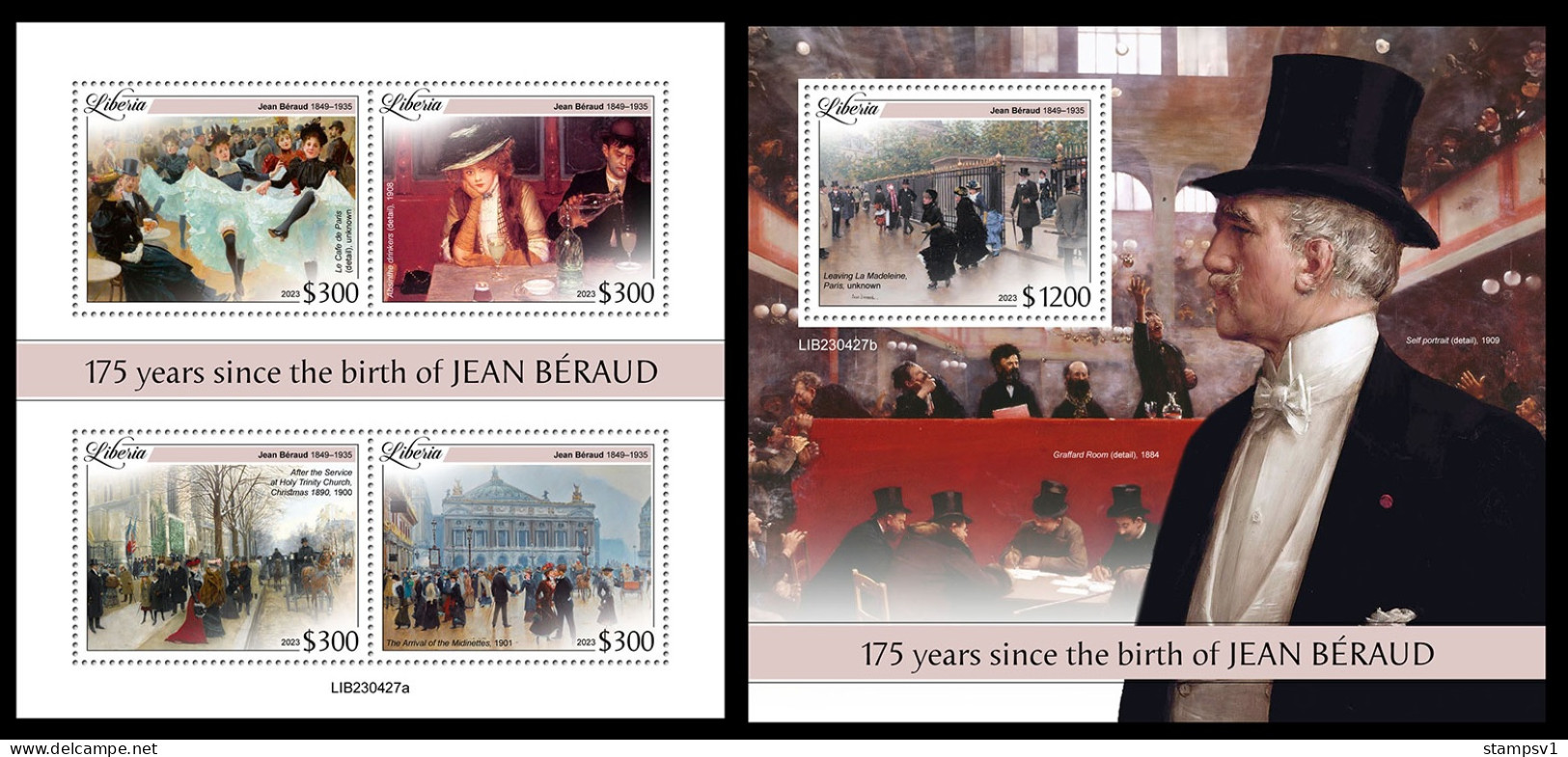 Liberia  2023 175 Years Since The Birth Of Jean Béraud. (427) OFFICIAL ISSUE - Autres & Non Classés