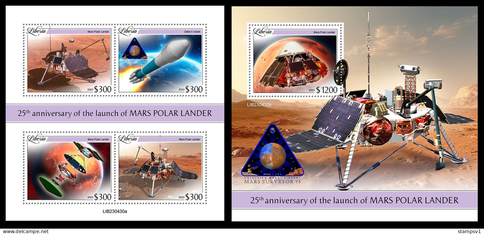 Liberia  2023 25th Anniversary Of The Launch Of Mars Polar Lander. (430) OFFICIAL ISSUE - Africa